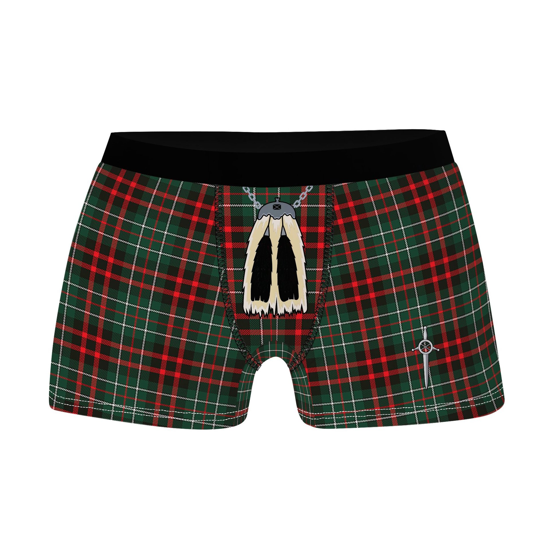 ScotsTee Shop Scottish MacDiarmid Modern Clan Highland Kilt Sporran Tartan Boxer Briefs