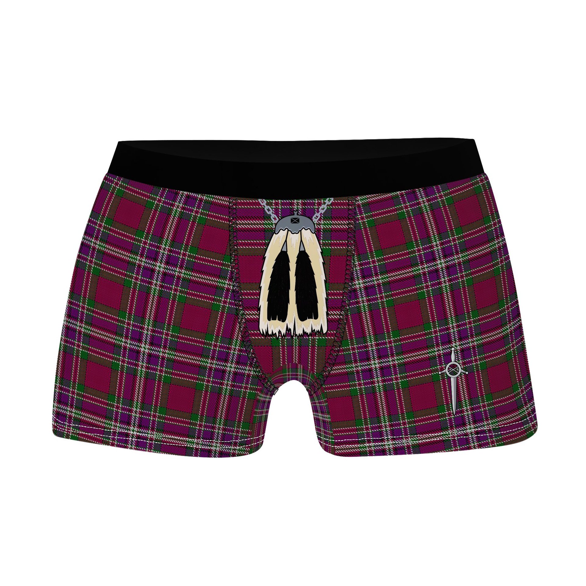 ScotsTee Shop Scottish Lendrum Lyon version Clan Highland Kilt Sporran Tartan Boxer Briefs