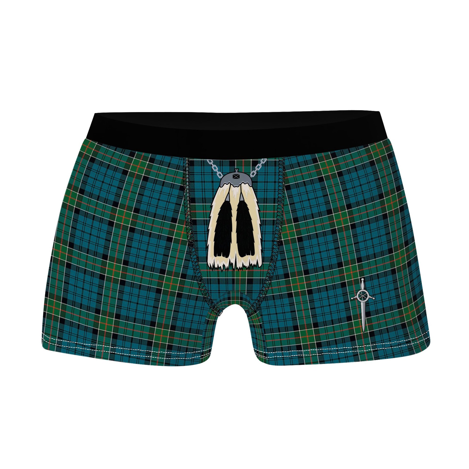 ScotsTee Shop Scottish Kirkpatrick Clan Highland Kilt Sporran Tartan Boxer Briefs