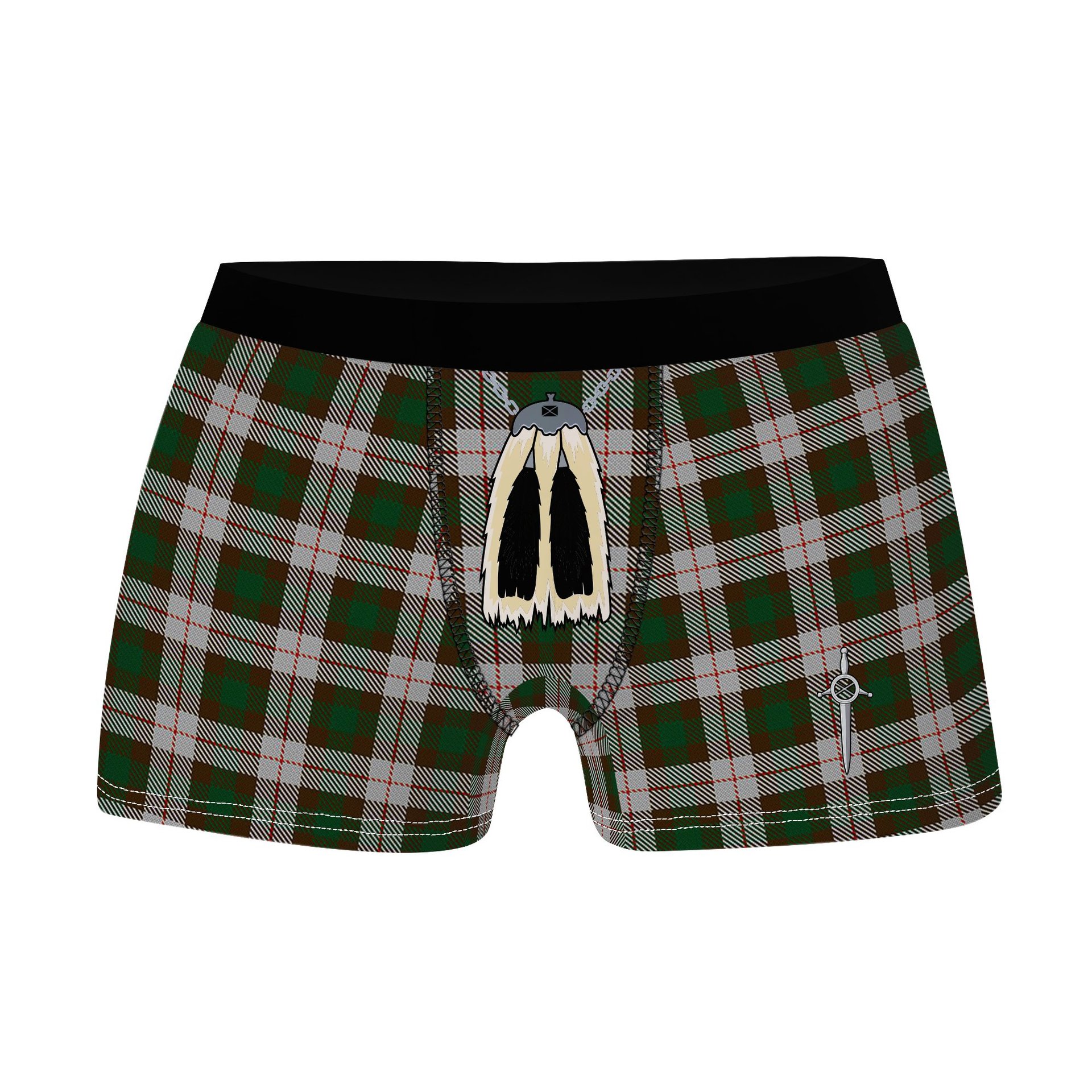 ScotsTee Shop Scottish MacKinnon Dress Clan Highland Kilt Sporran Tartan Boxer Briefs