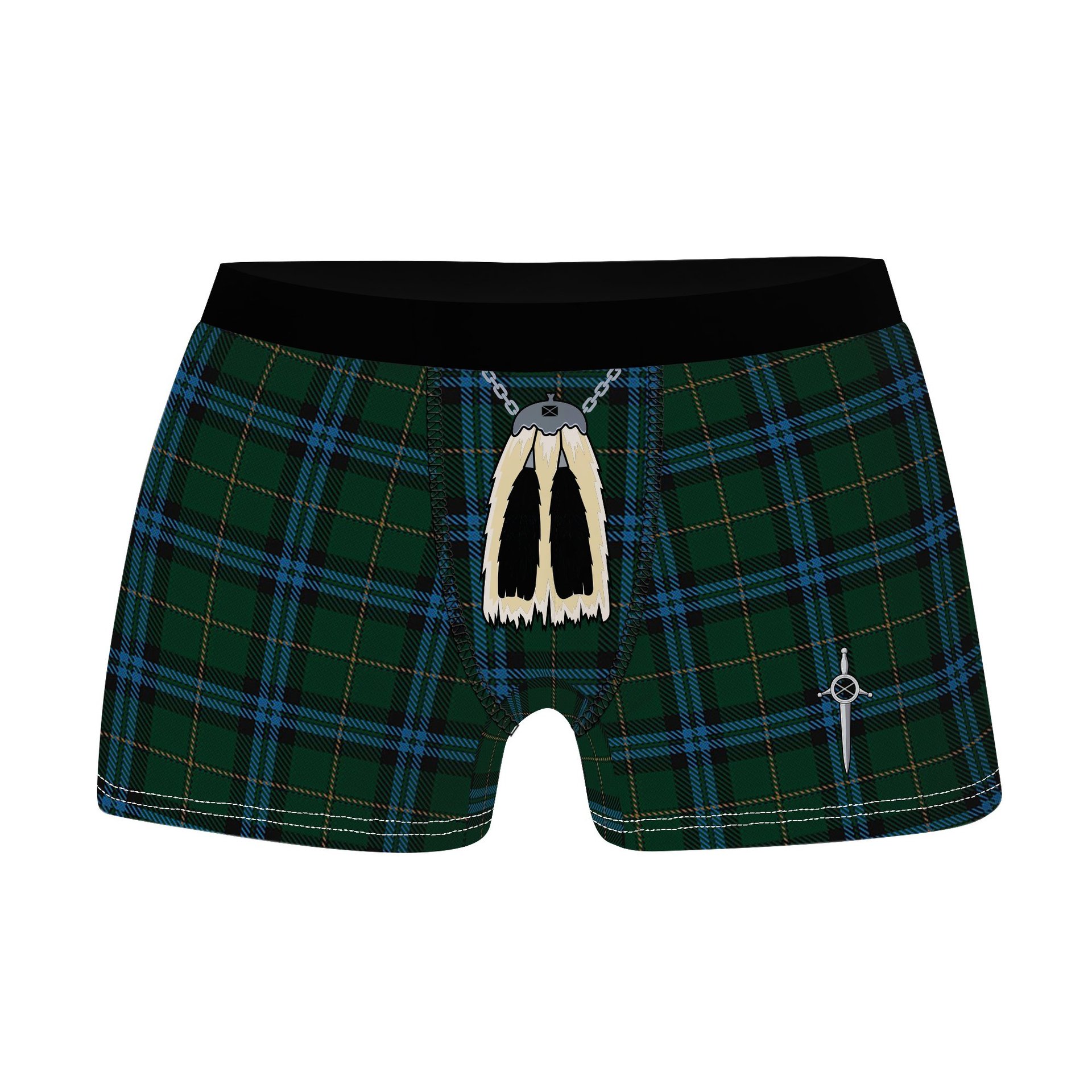 ScotsTee Shop Scottish Mackie Clan Highland Kilt Sporran Tartan Boxer Briefs