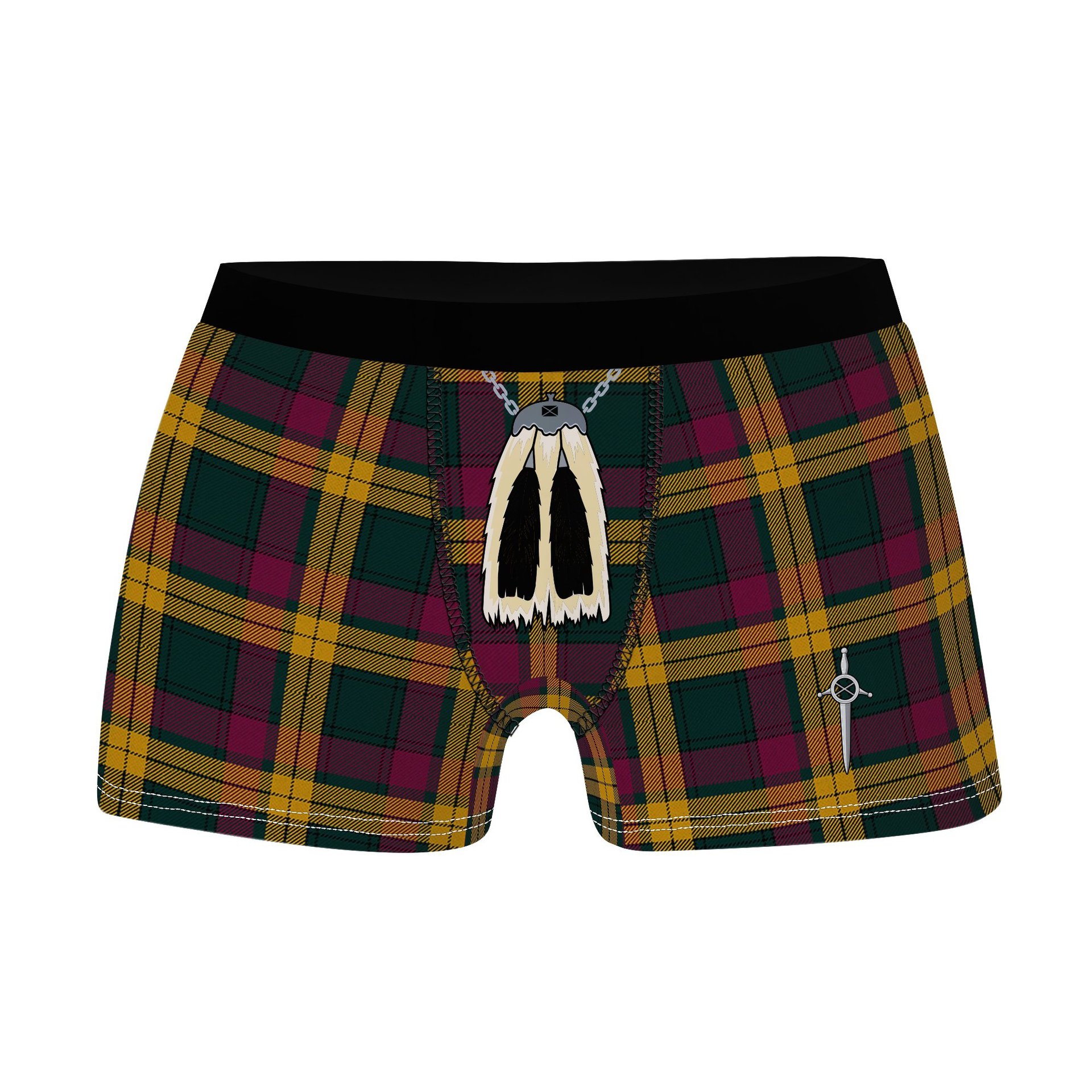 ScotsTee Shop Scottish MacMillan Modern Clan Highland Kilt Sporran Tartan Boxer Briefs