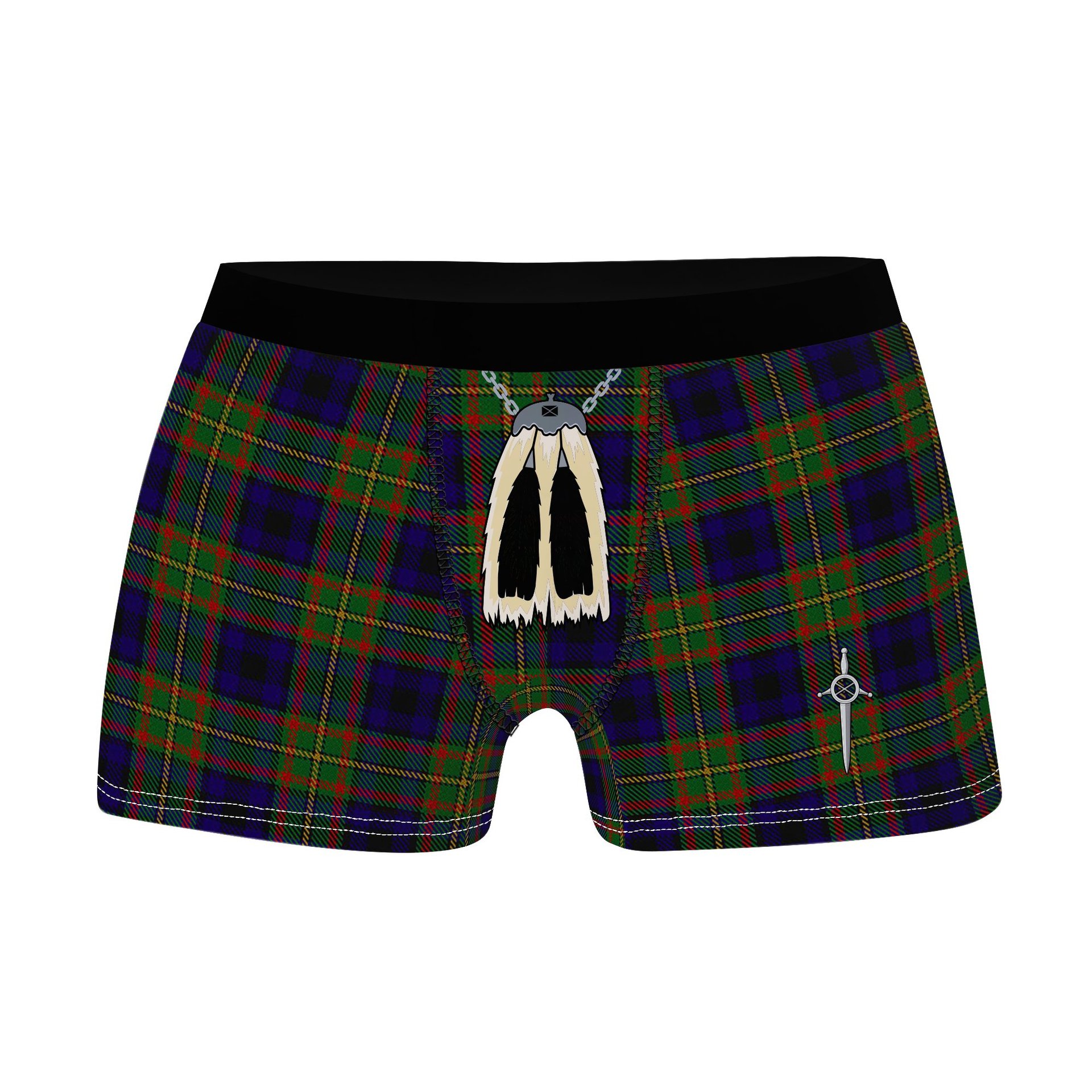 ScotsTee Shop Scottish MacLeish Clan Highland Kilt Sporran Tartan Boxer Briefs