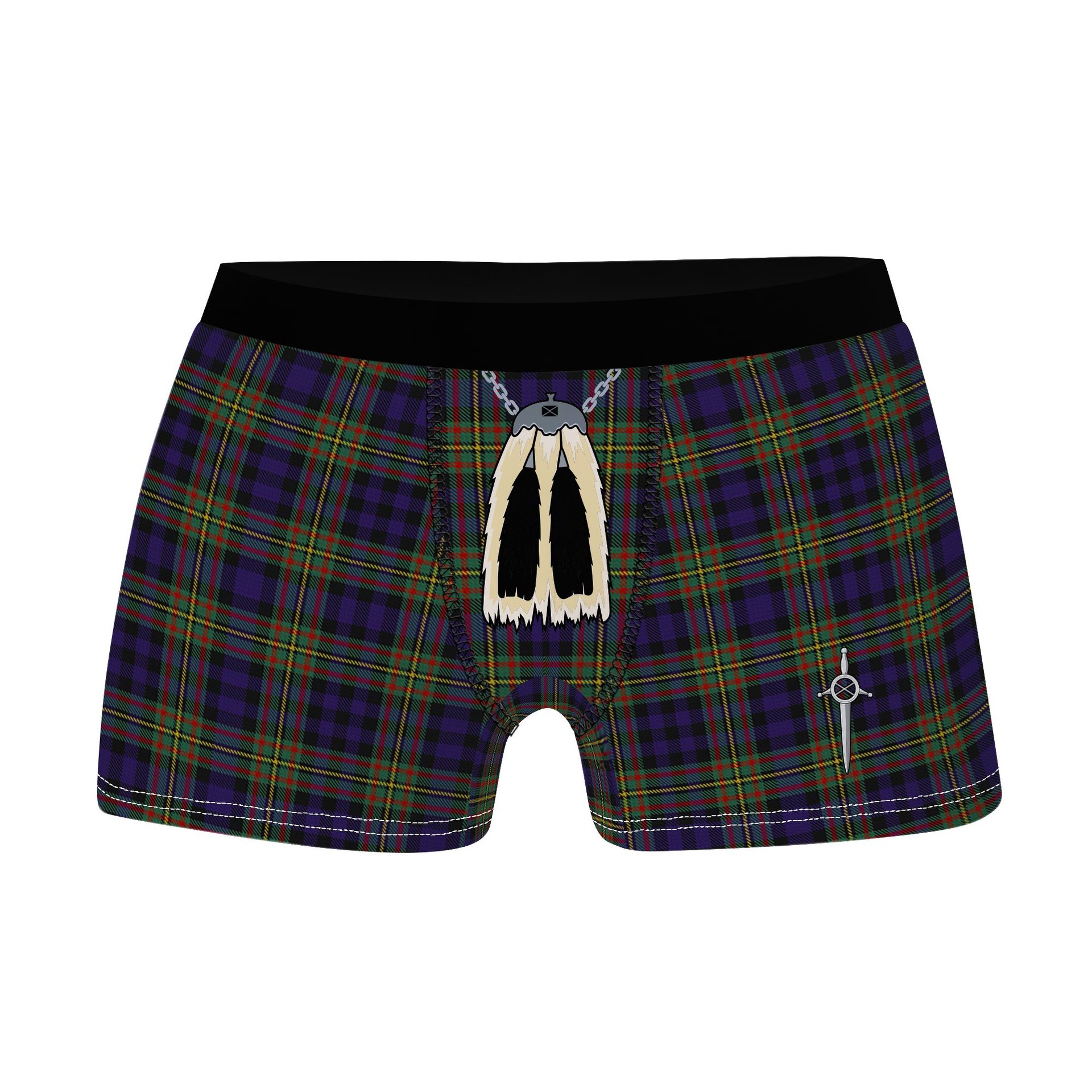 ScotsTee Shop Scottish MacLellan Modern Clan Highland Kilt Sporran Tartan Boxer Briefs