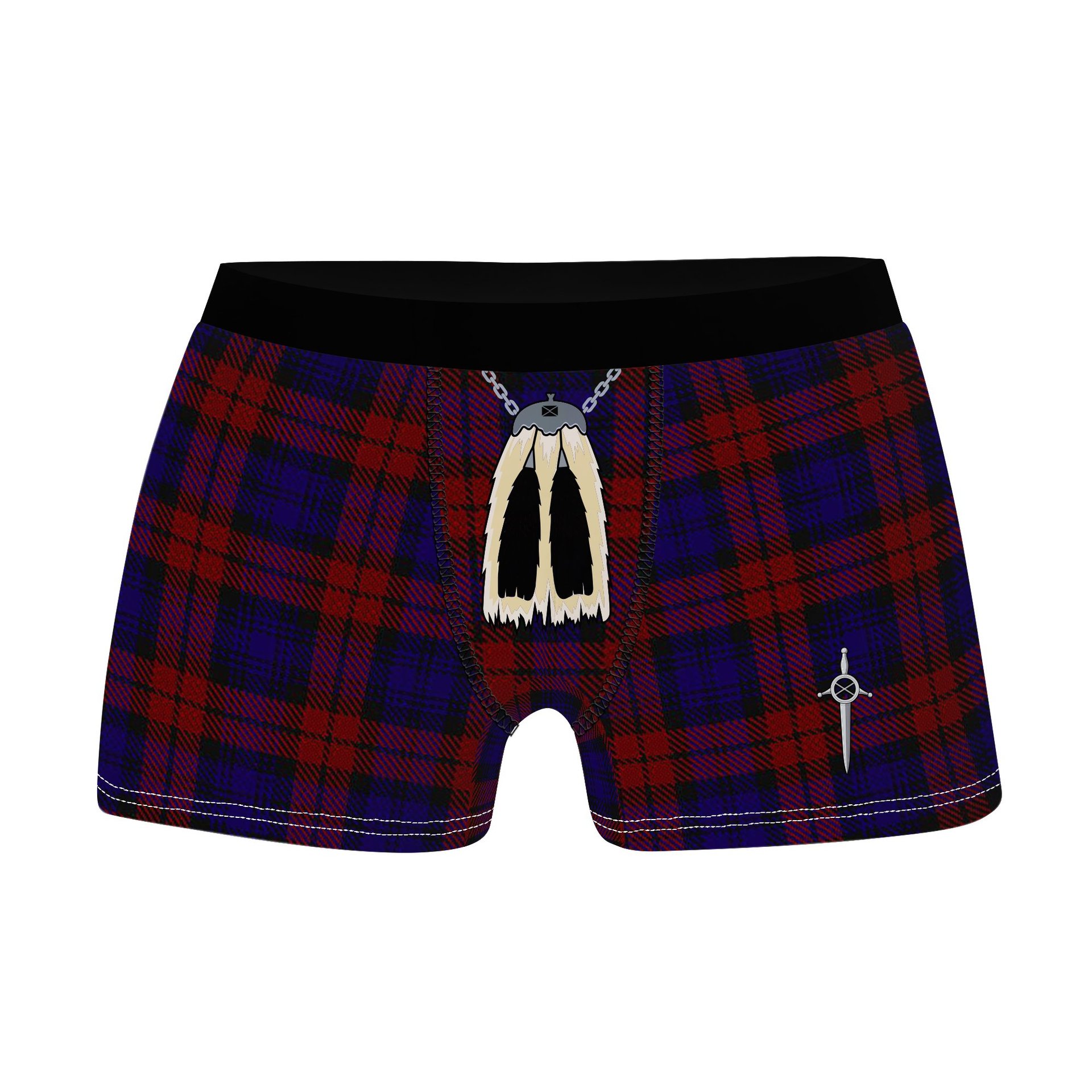 ScotsTee Shop Scottish MacDevitt Clan Highland Kilt Sporran Tartan Boxer Briefs