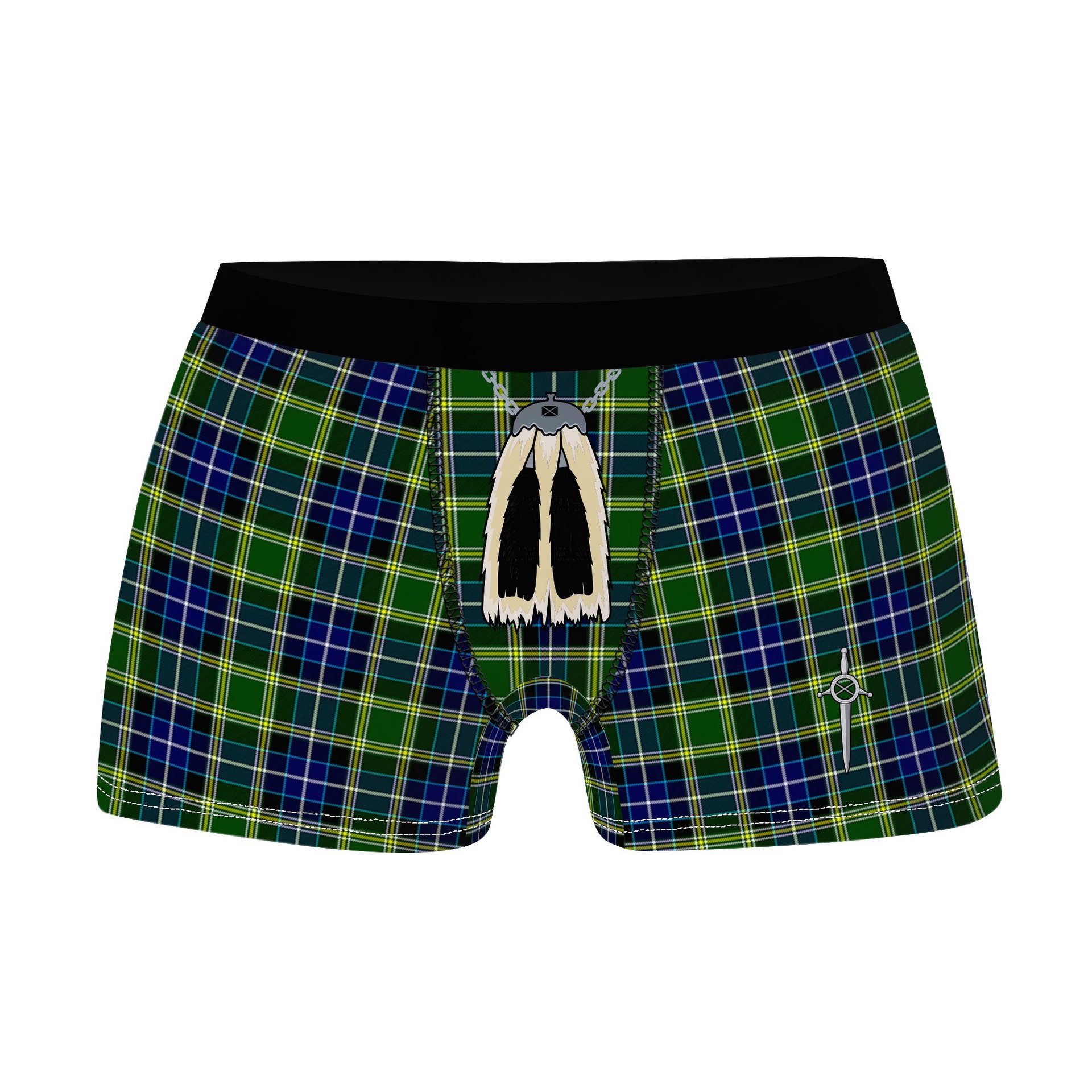 ScotsTee Shop Scottish MacKellar SC Clan Highland Kilt Sporran Tartan Boxer Briefs