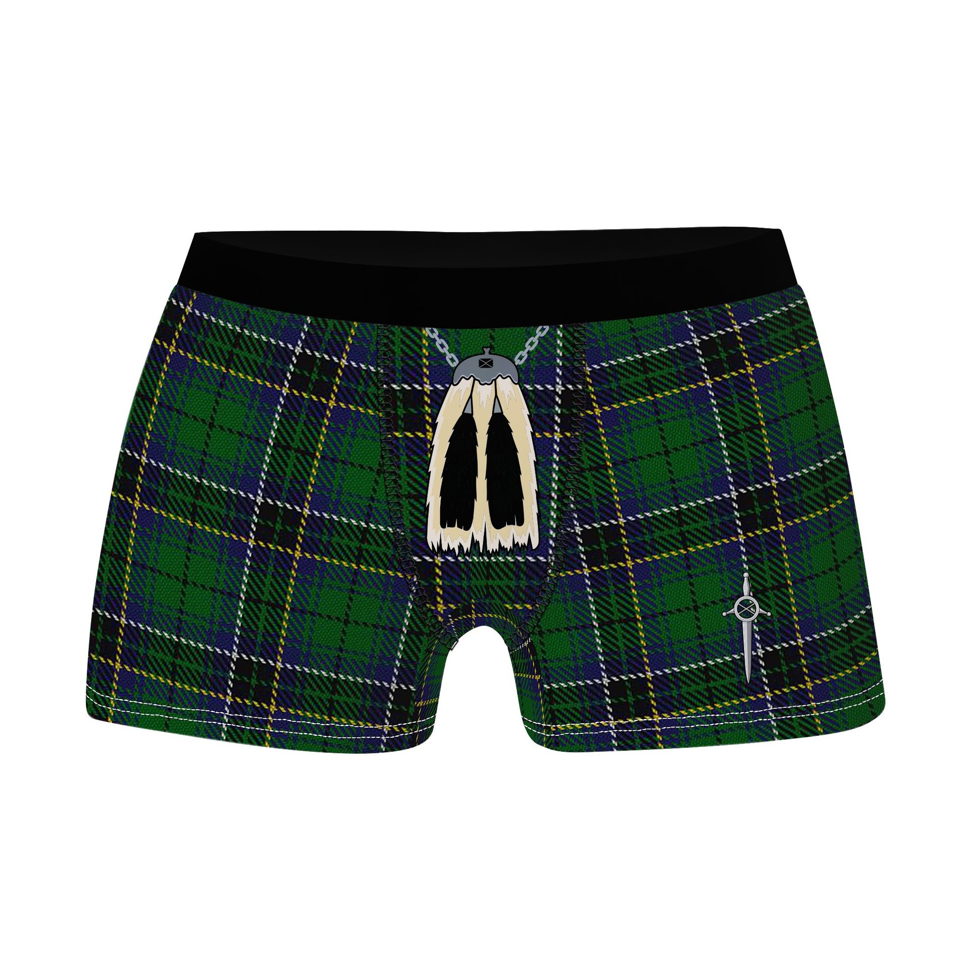 ScotsTee Shop Scottish MacAlpine 1906 Clan Highland Kilt Sporran Tartan Boxer Briefs