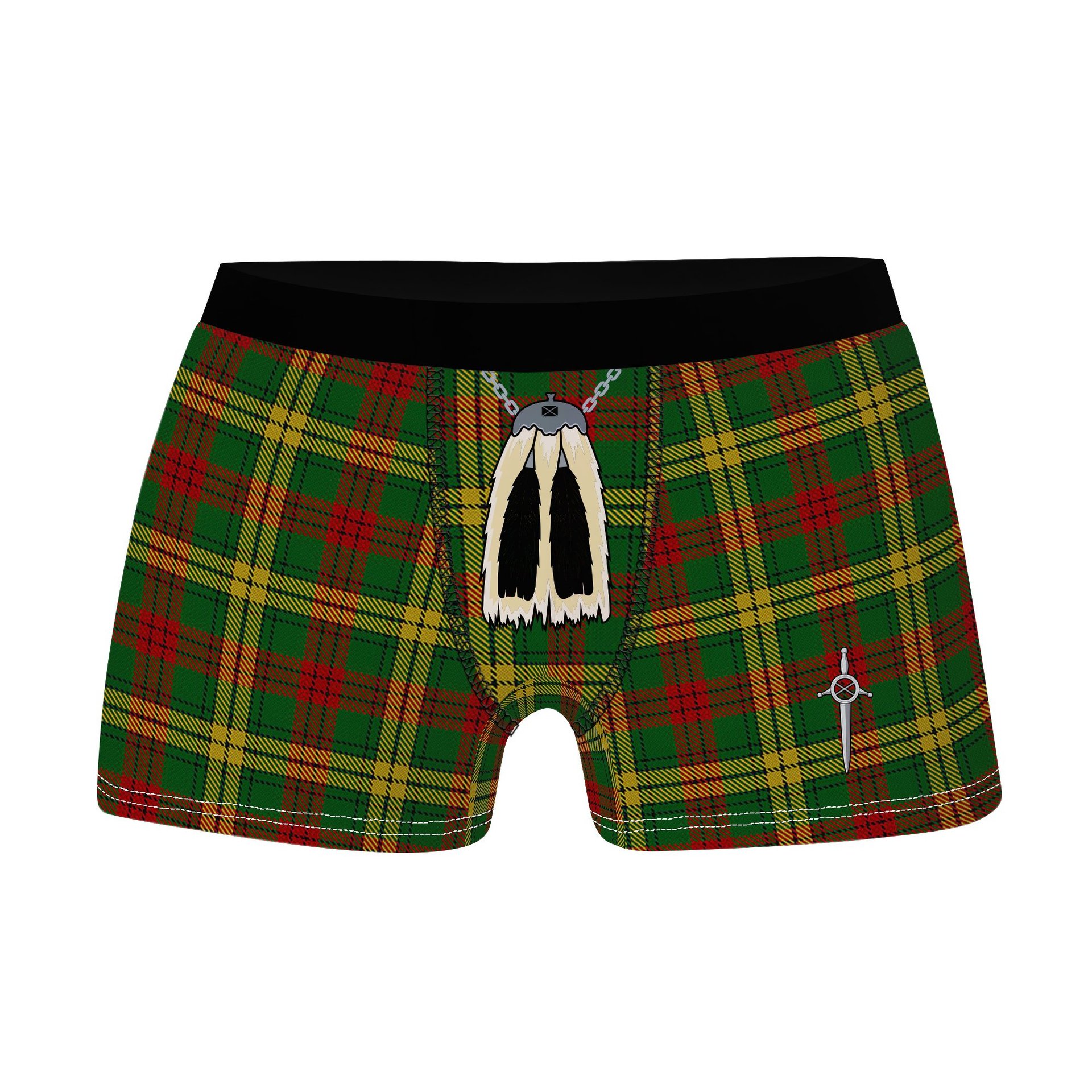 ScotsTee Shop Scottish MacMillan 1946 Clan Highland Kilt Sporran Tartan Boxer Briefs