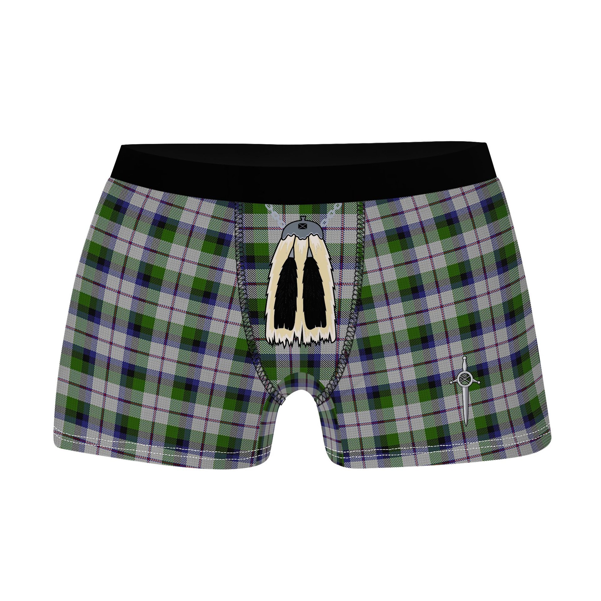 ScotsTee Shop Scottish MacNaughton Dress Clan Highland Kilt Sporran Tartan Boxer Briefs