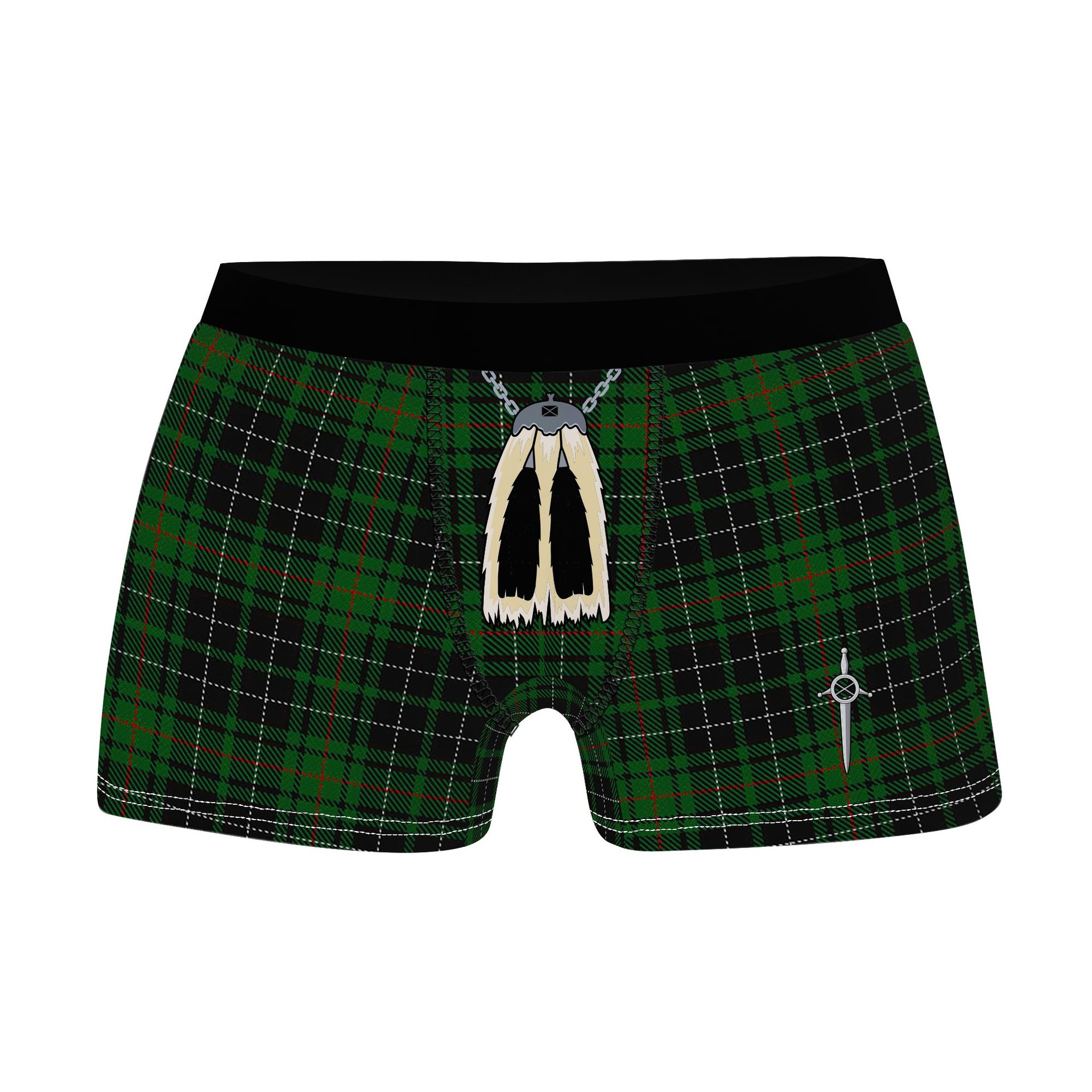 ScotsTee Shop Scottish MacAuley Hunting Clan Highland Kilt Sporran Tartan Boxer Briefs