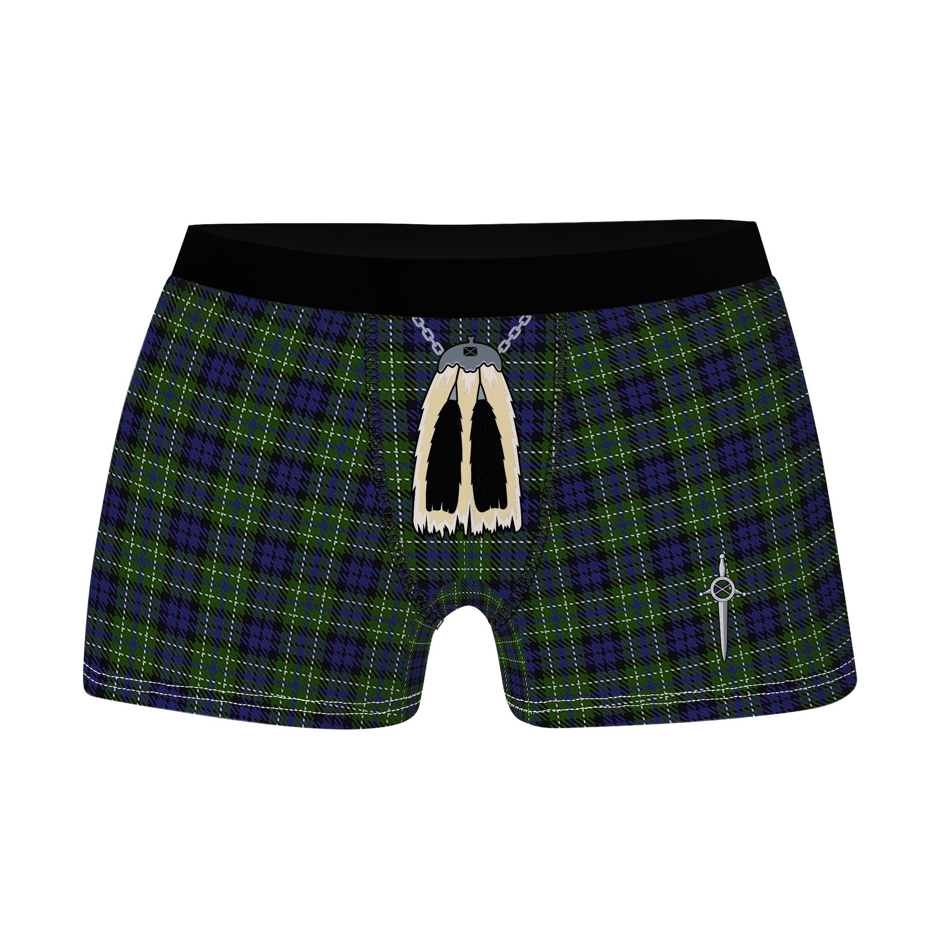 ScotsTee Shop Scottish MacNeil of Colonsay Clan Highland Kilt Sporran Tartan Boxer Briefs
