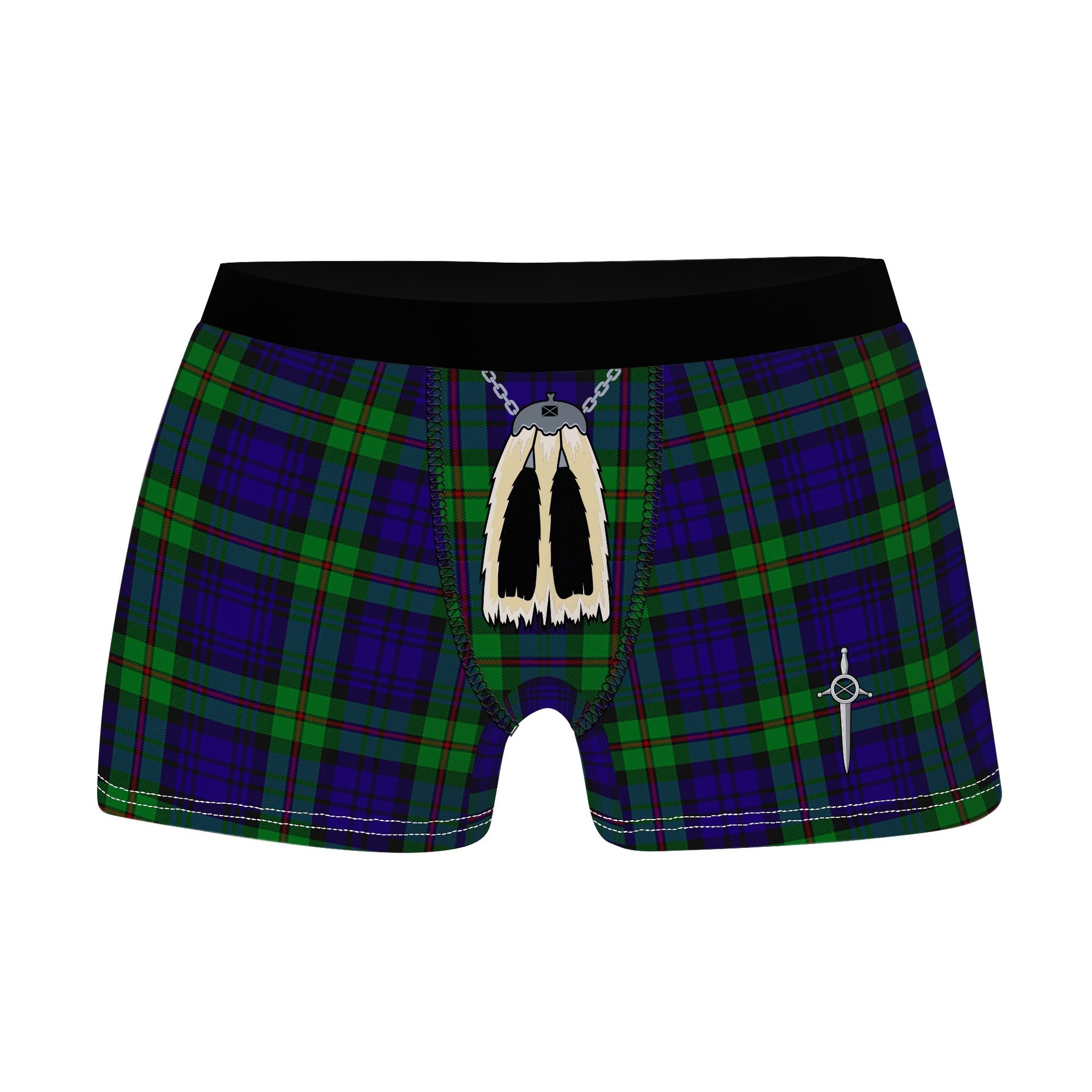ScotsTee Shop Scottish MacKinlay Modern Clan Highland Kilt Sporran Tartan Boxer Briefs