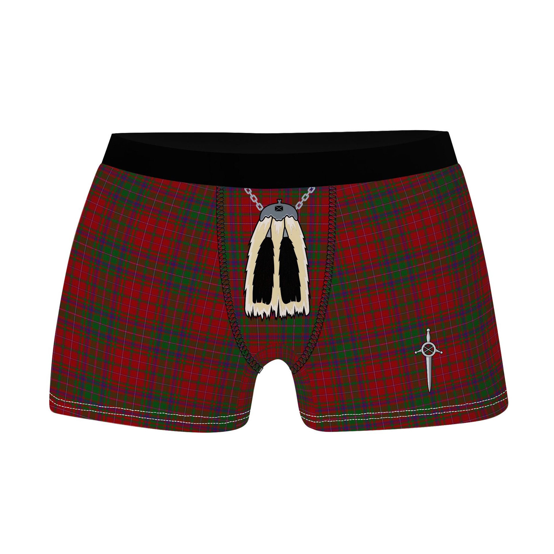 ScotsTee Shop Scottish MacDougal Clan Highland Kilt Sporran Tartan Boxer Briefs