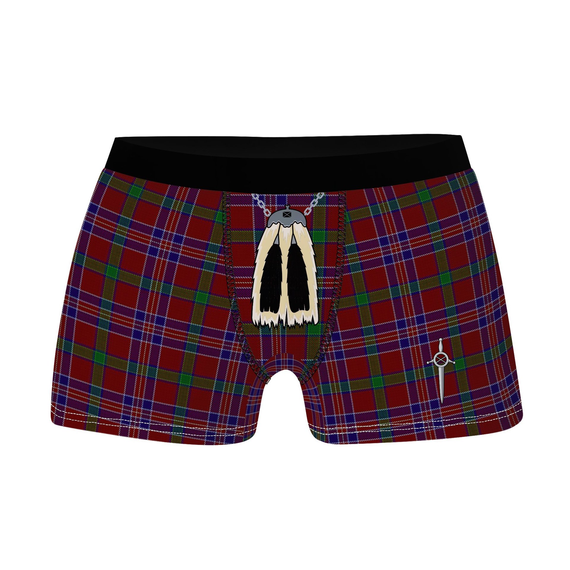 ScotsTee Shop Scottish MacNiven Clan Highland Kilt Sporran Tartan Boxer Briefs