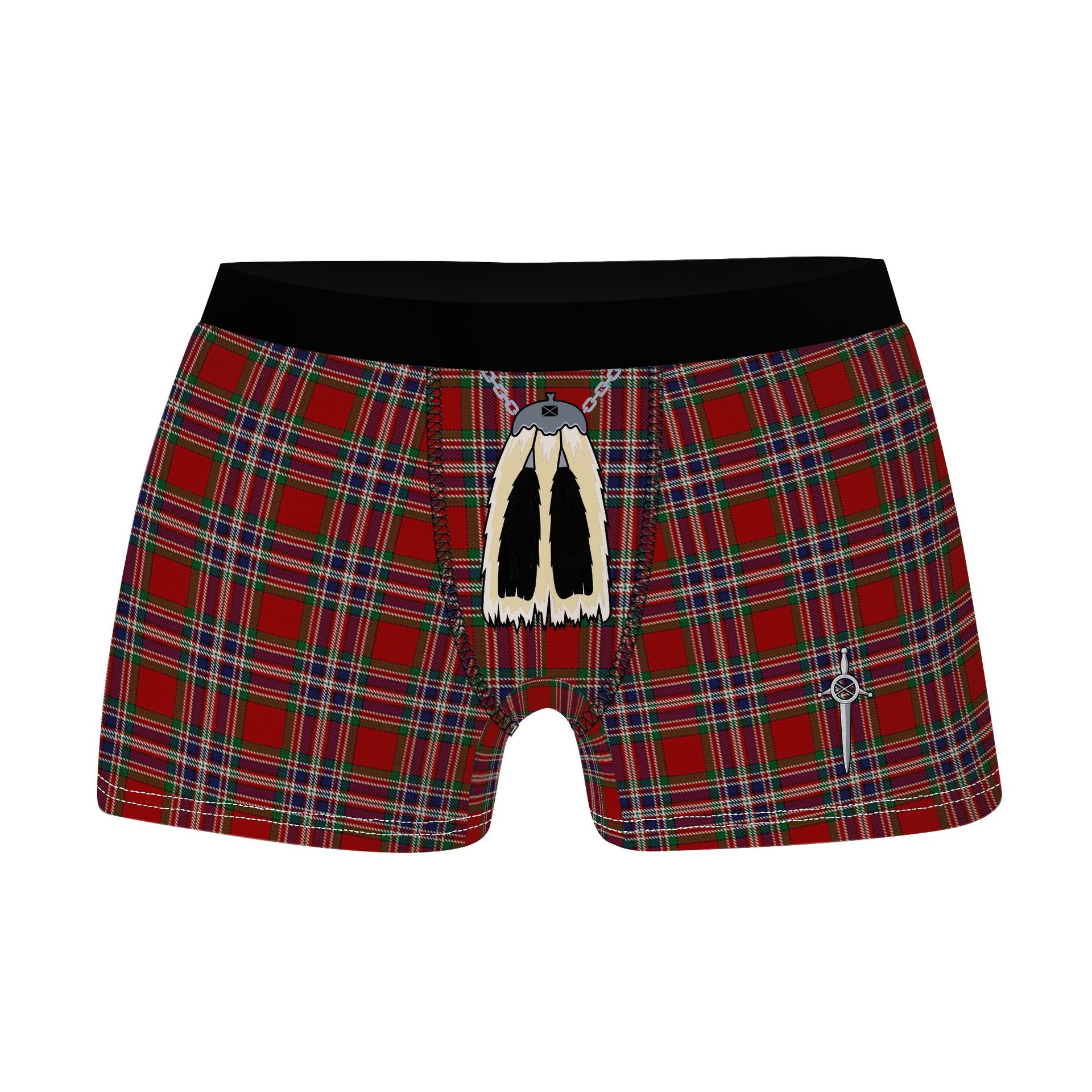 ScotsTee Shop Scottish MacFarlane Red Clan Highland Kilt Sporran Tartan Boxer Briefs