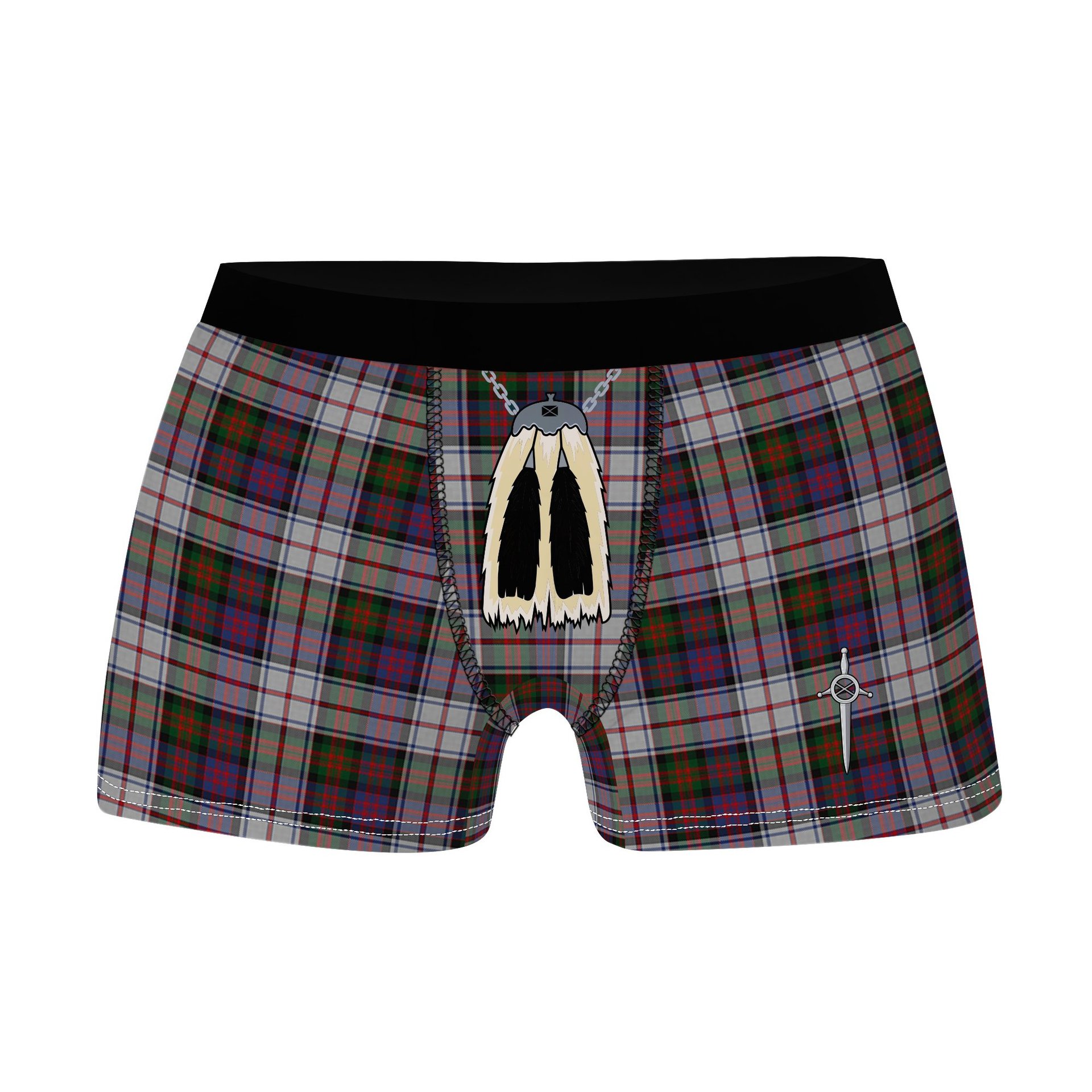 ScotsTee Shop Scottish MacDonald Dress Modern Clan Highland Kilt Sporran Tartan Boxer Briefs