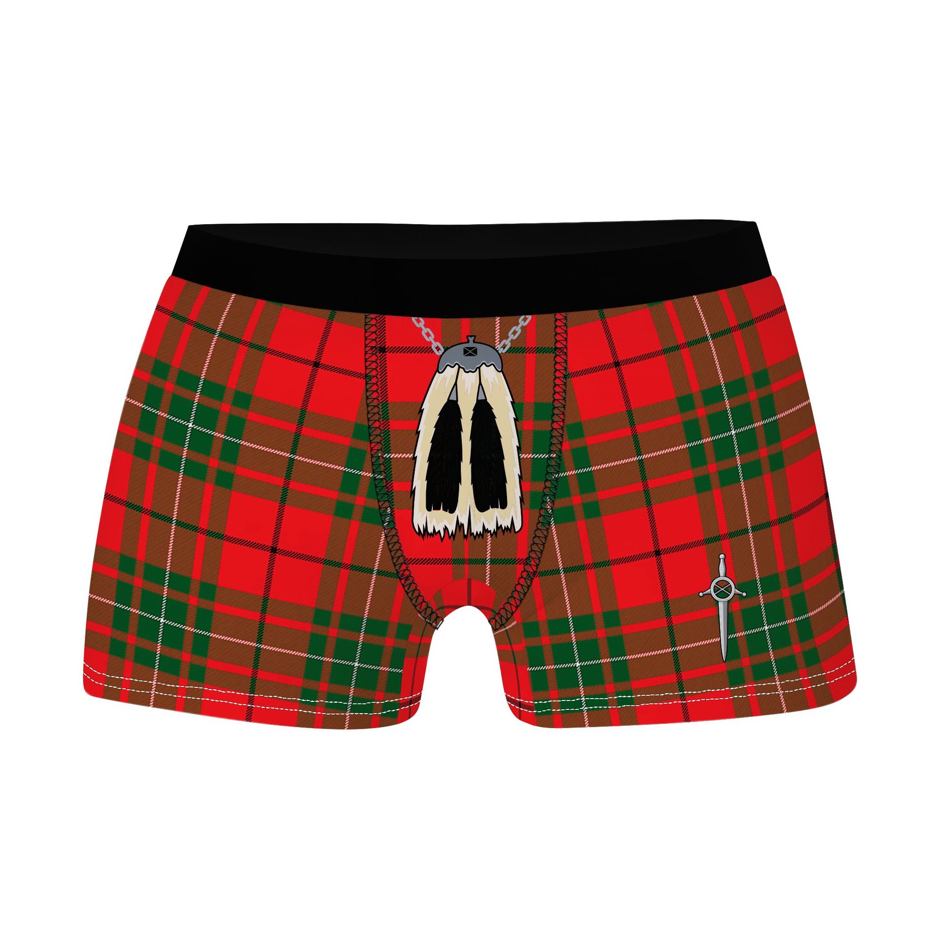 ScotsTee Shop Scottish MacAuley Modern Clan Highland Kilt Sporran Tartan Boxer Briefs