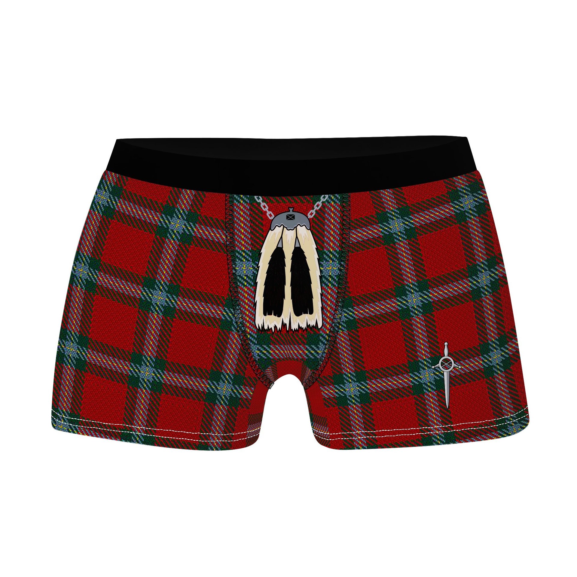 ScotsTee Shop Scottish MacLaine of Lochbuie Coburn Clan Highland Kilt Sporran Tartan Boxer Briefs