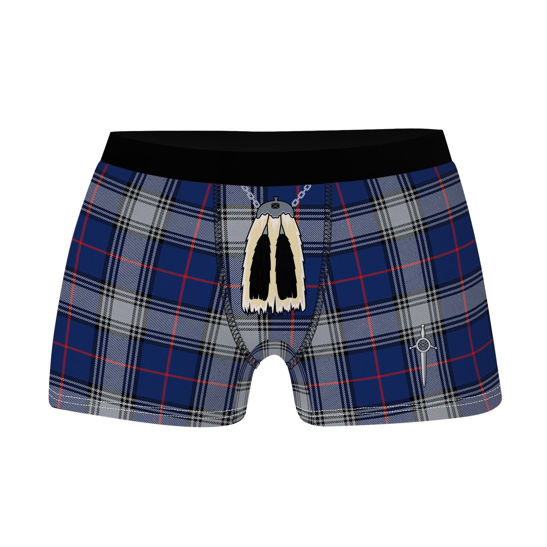 ScotsTee Shop Scottish Kinnaird Modern Clan Highland Kilt Sporran Tartan Boxer Briefs