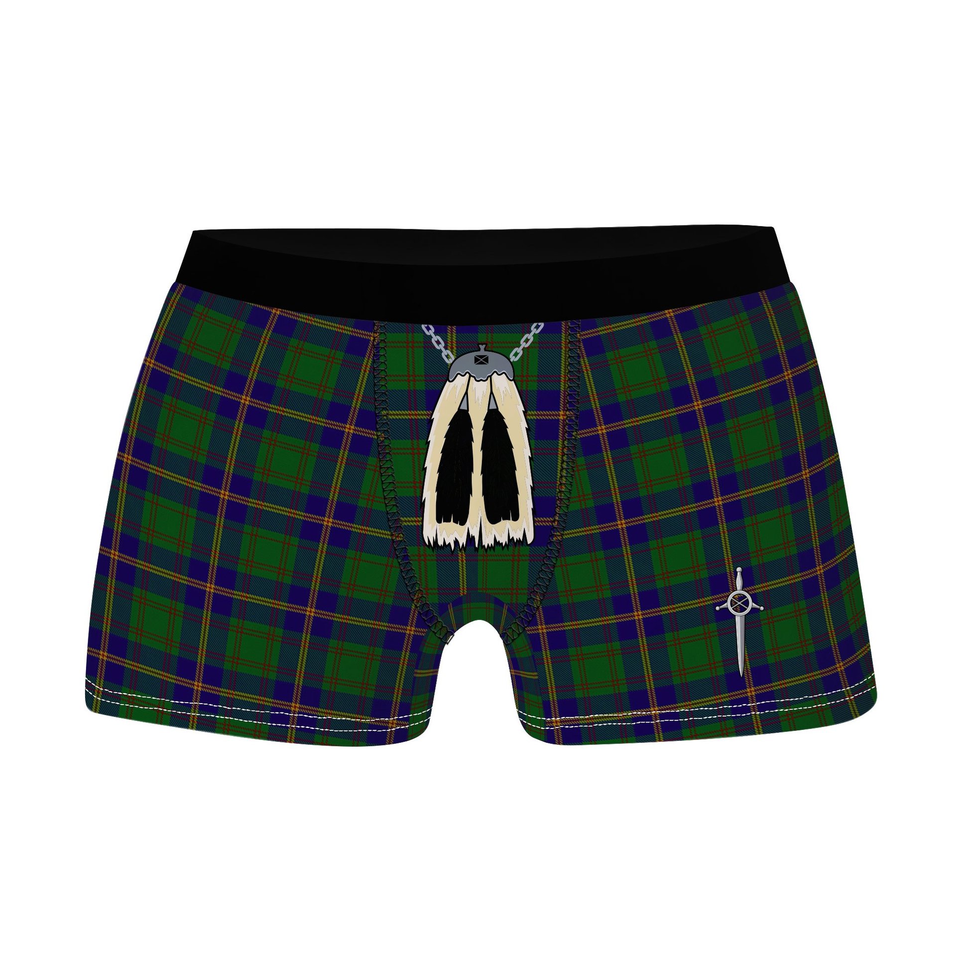 ScotsTee Shop Scottish Leatherneck Clan Highland Kilt Sporran Tartan Boxer Briefs
