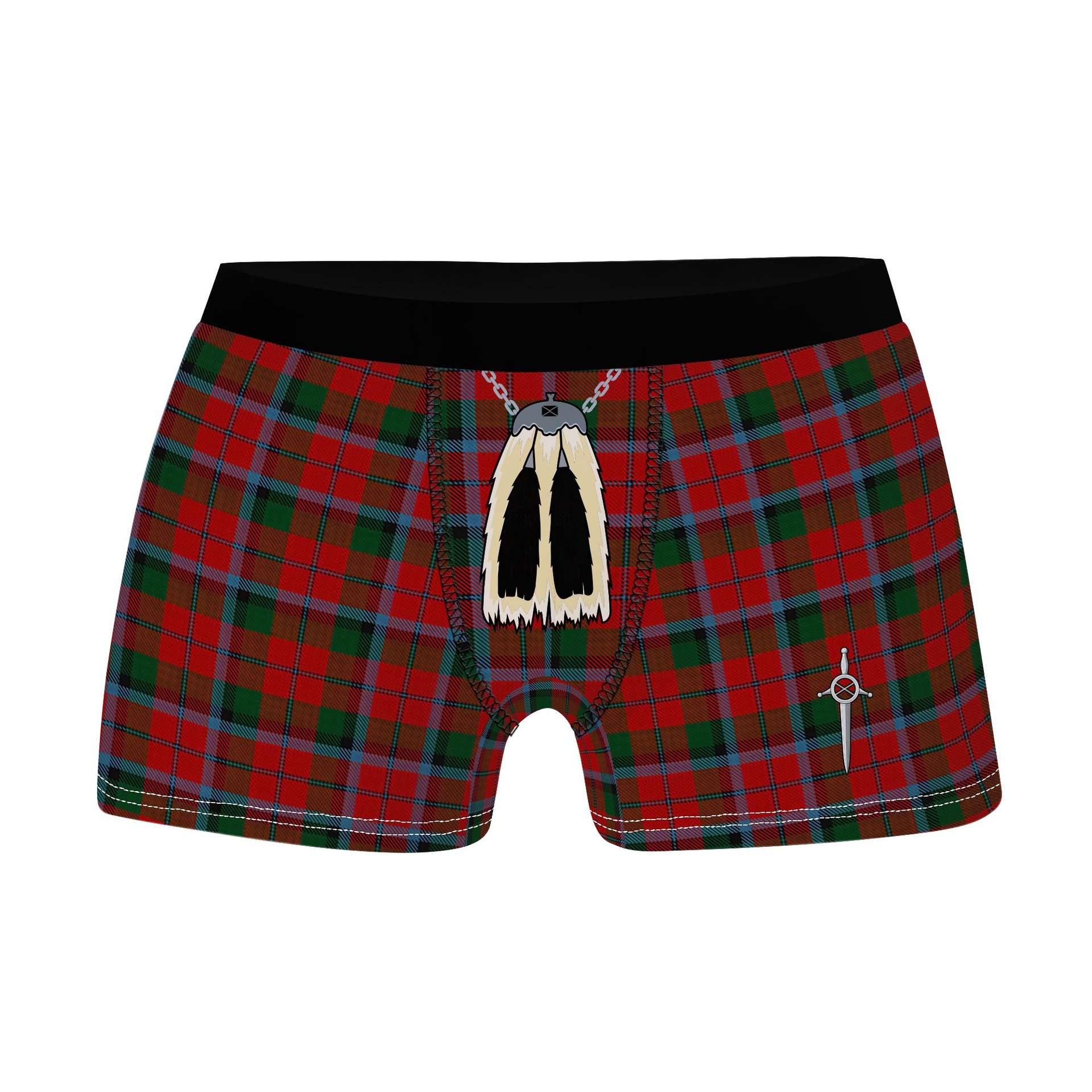 ScotsTee Shop Scottish MacNaughton Clan Highland Kilt Sporran Tartan Boxer Briefs