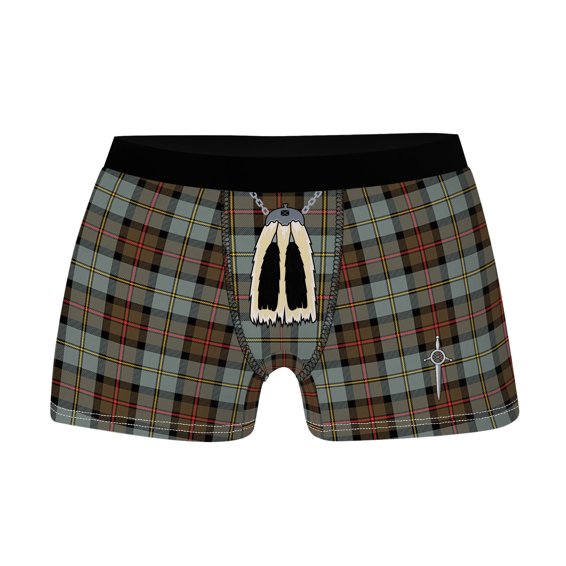ScotsTee Shop Scottish MacLeod Of Harris Weathered Clan Highland Kilt Sporran Tartan Boxer Briefs