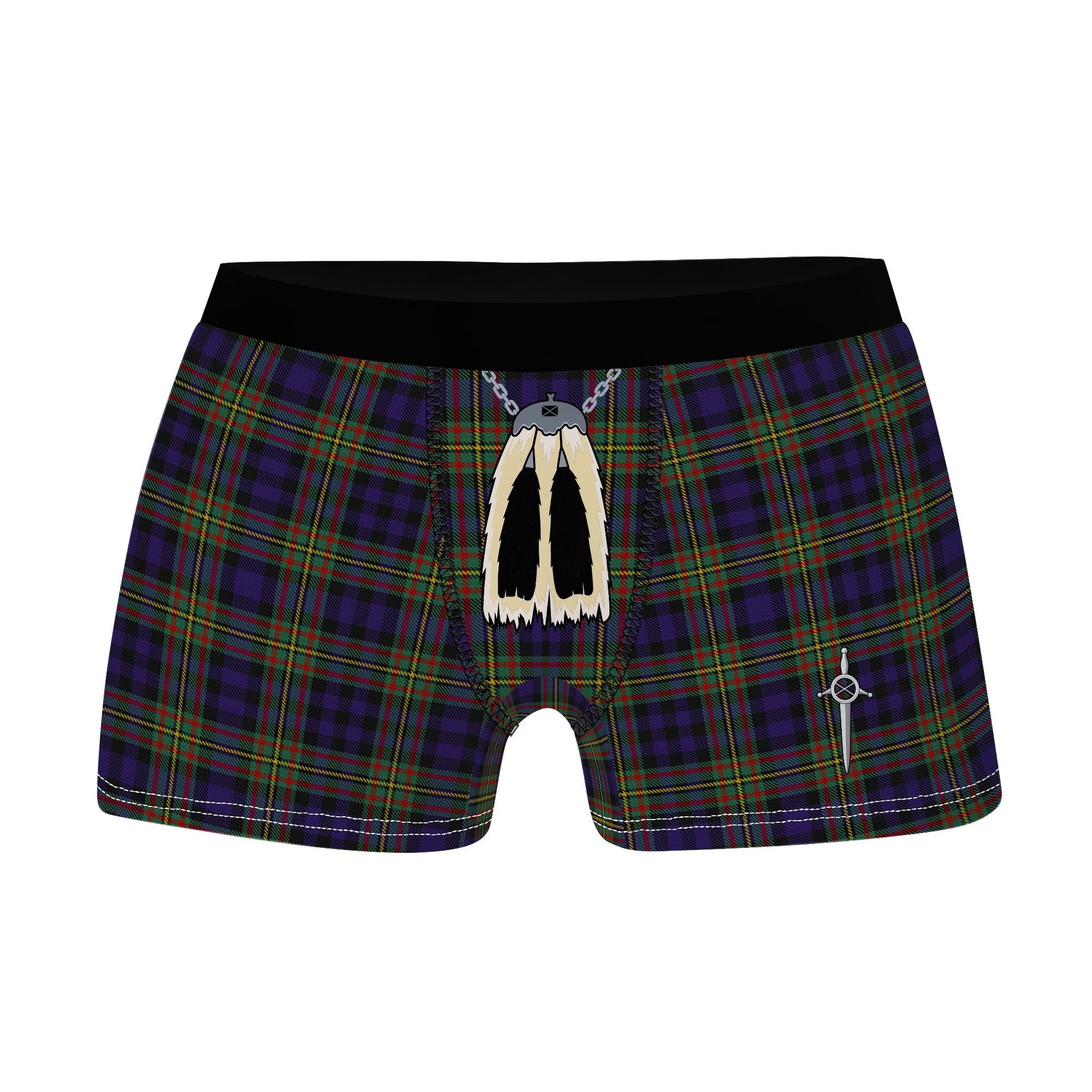 ScotsTee Shop Scottish MacLellan Clan Highland Kilt Sporran Tartan Boxer Briefs