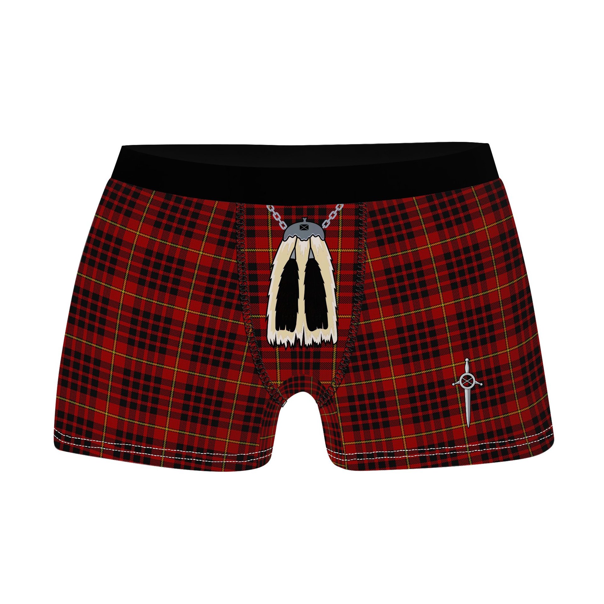 ScotsTee Shop Scottish MacDonald of Ardnamurchan Clan Highland Kilt Sporran Tartan Boxer Briefs
