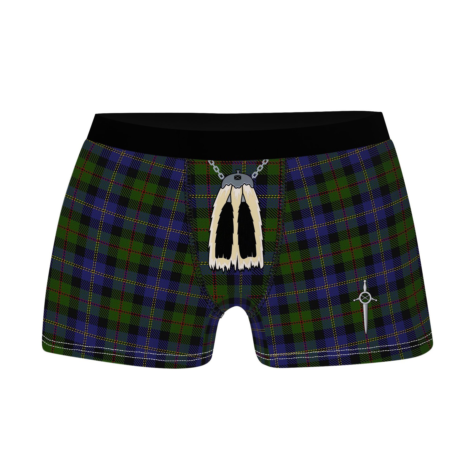 ScotsTee Shop Scottish MacCaskill Clan Highland Kilt Sporran Tartan Boxer Briefs