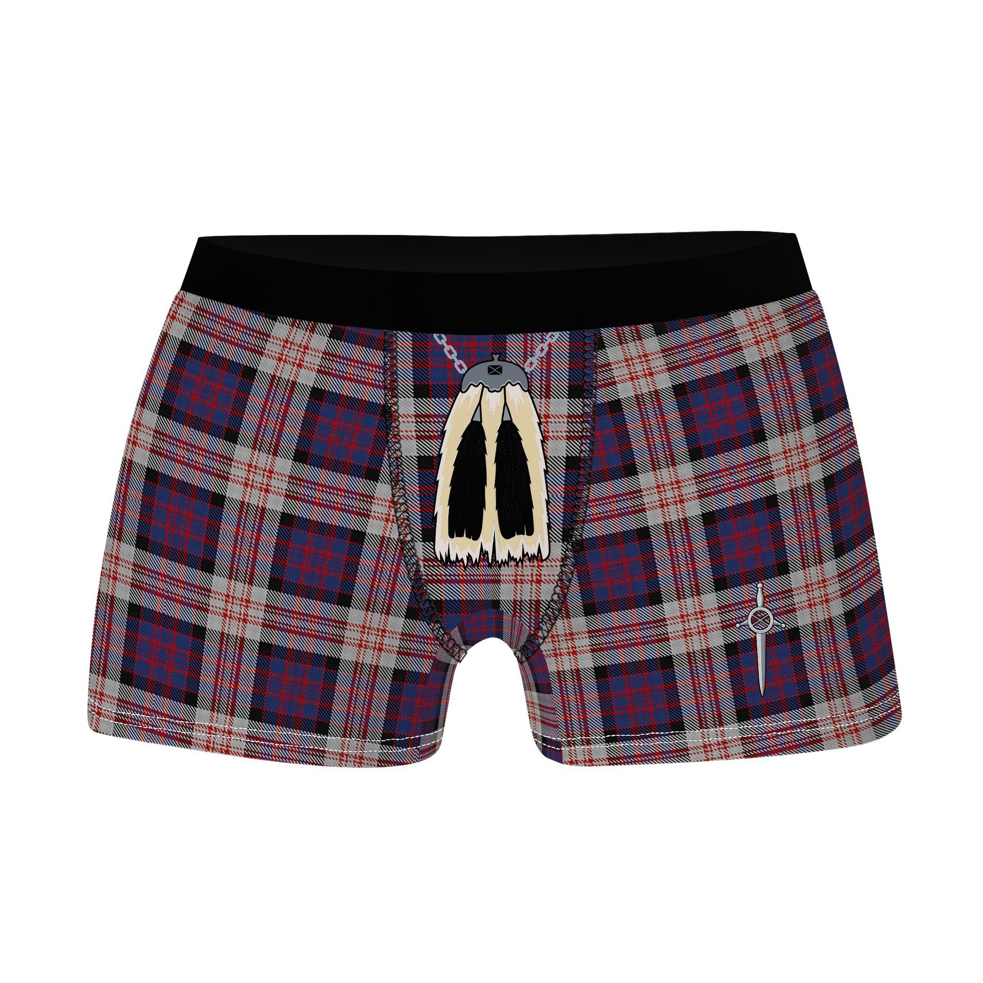 ScotsTee Shop Scottish MacDonald Pattern of Plaids Clan Highland Kilt Sporran Tartan Boxer Briefs