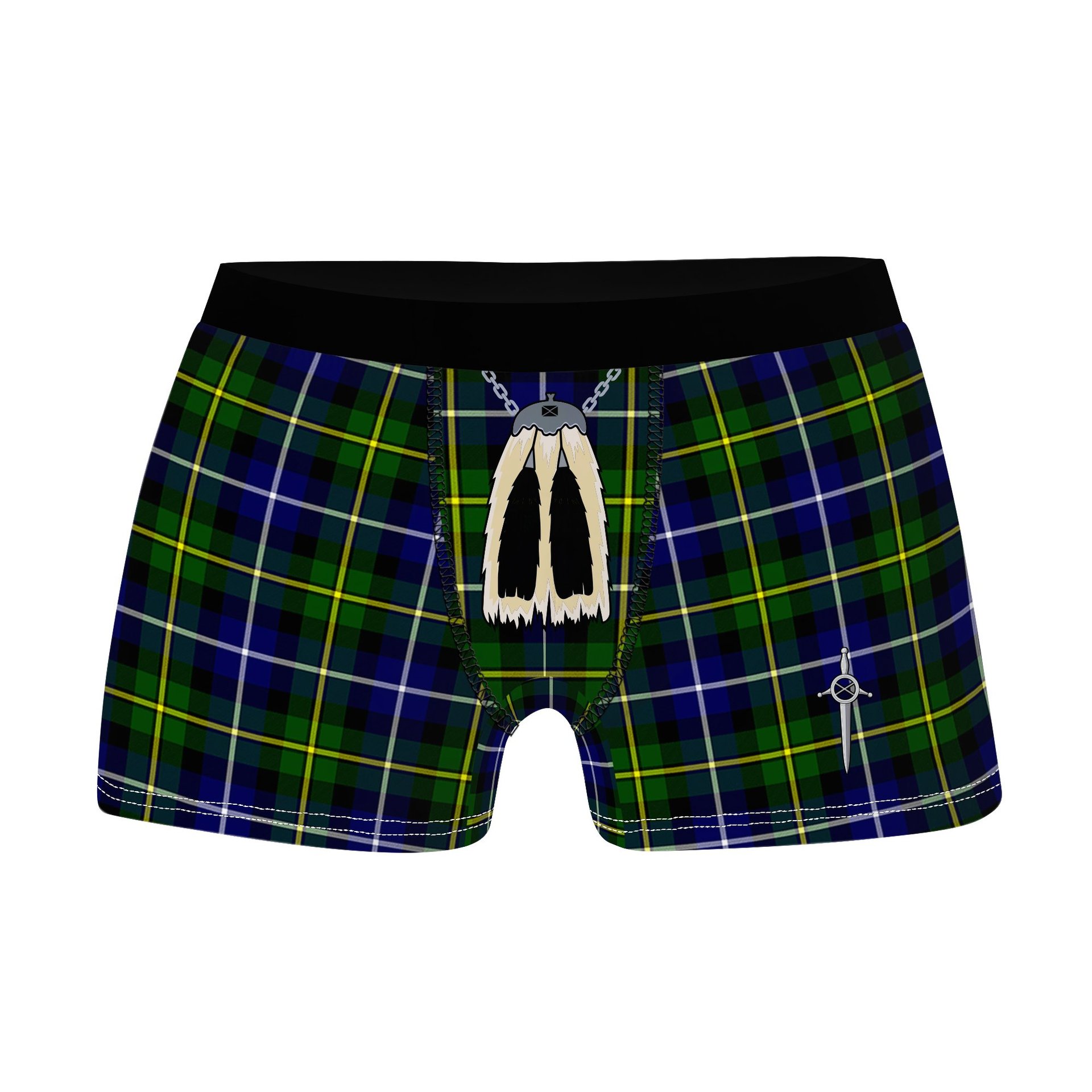 ScotsTee Shop Scottish MacNeill of Barra Modern Clan Highland Kilt Sporran Tartan Boxer Briefs