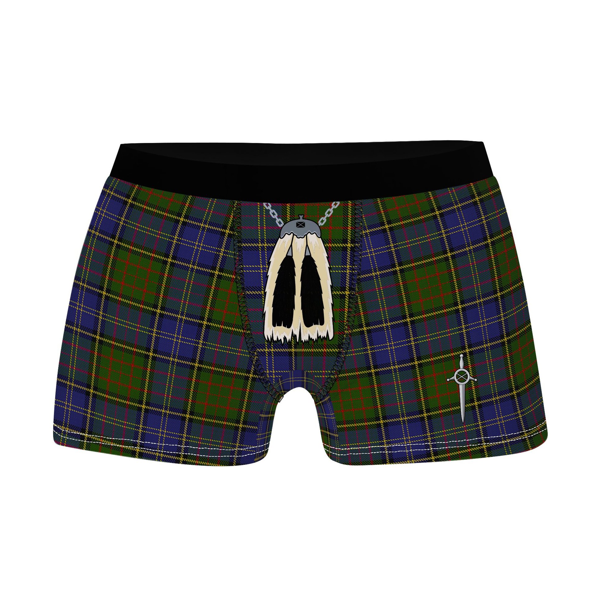ScotsTee Shop Scottish MacMillan Hunting 2 Clan Highland Kilt Sporran Tartan Boxer Briefs