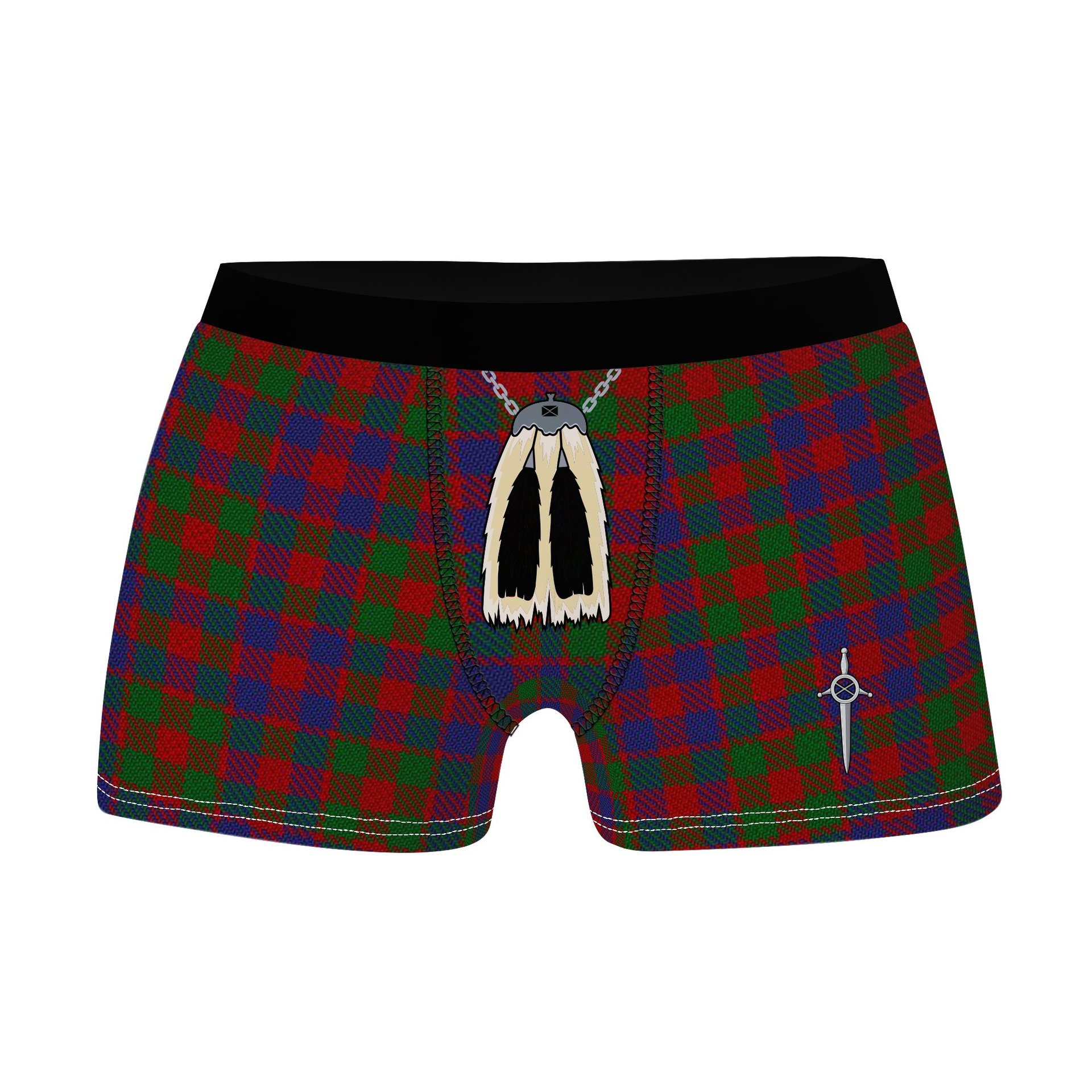 ScotsTee Shop Scottish MacGowan Clan Highland Kilt Sporran Tartan Boxer Briefs