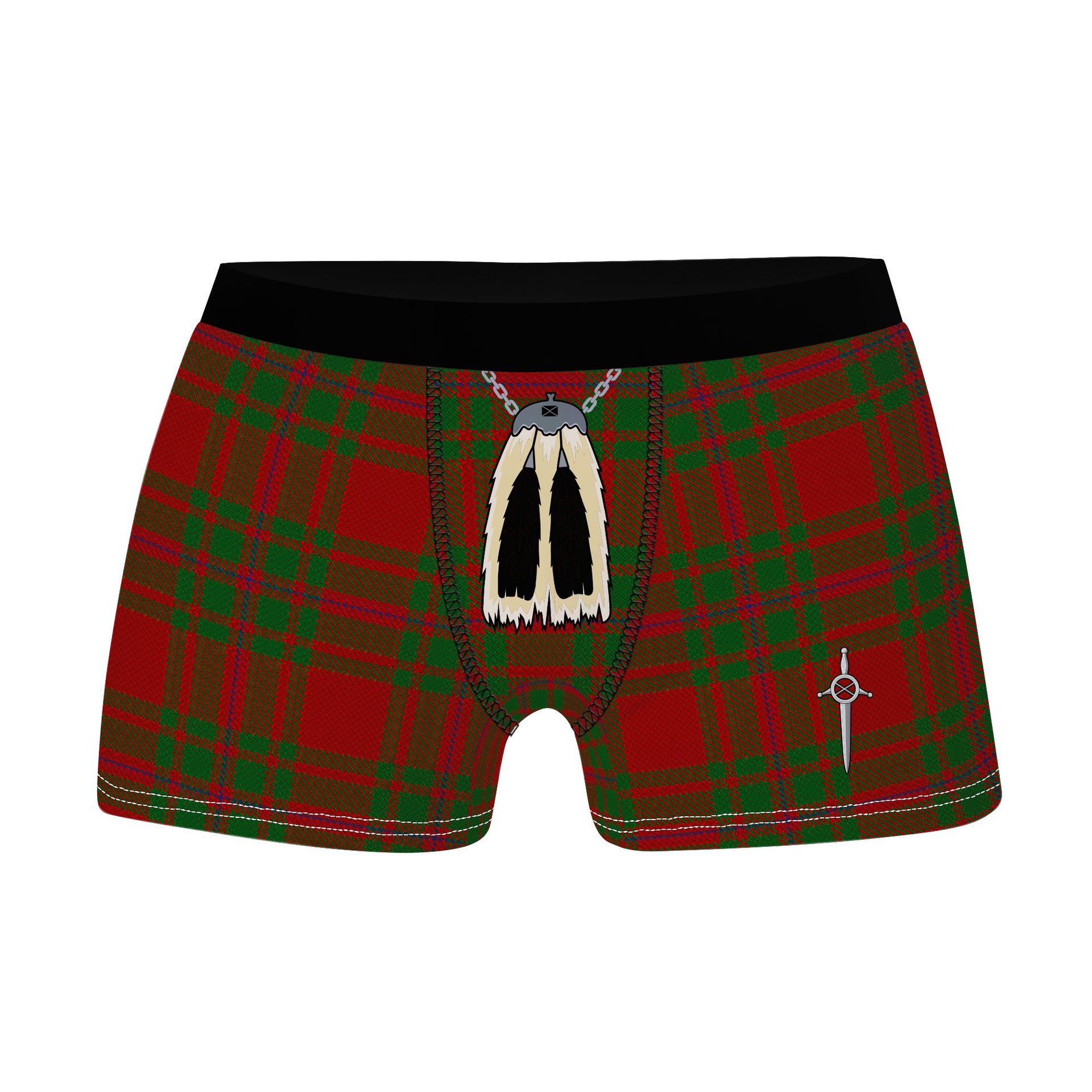 ScotsTee Shop Scottish MacKintosh Red Clan Highland Kilt Sporran Tartan Boxer Briefs