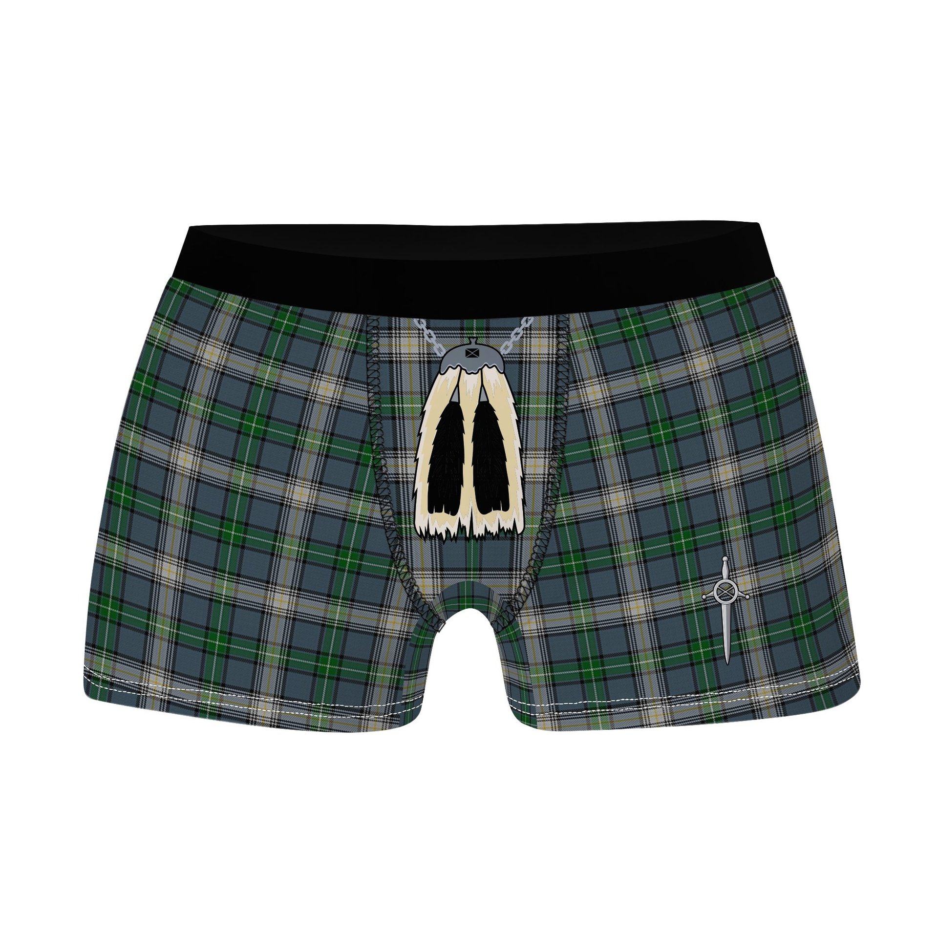 ScotsTee Shop Scottish MacDowall Clan Highland Kilt Sporran Tartan Boxer Briefs