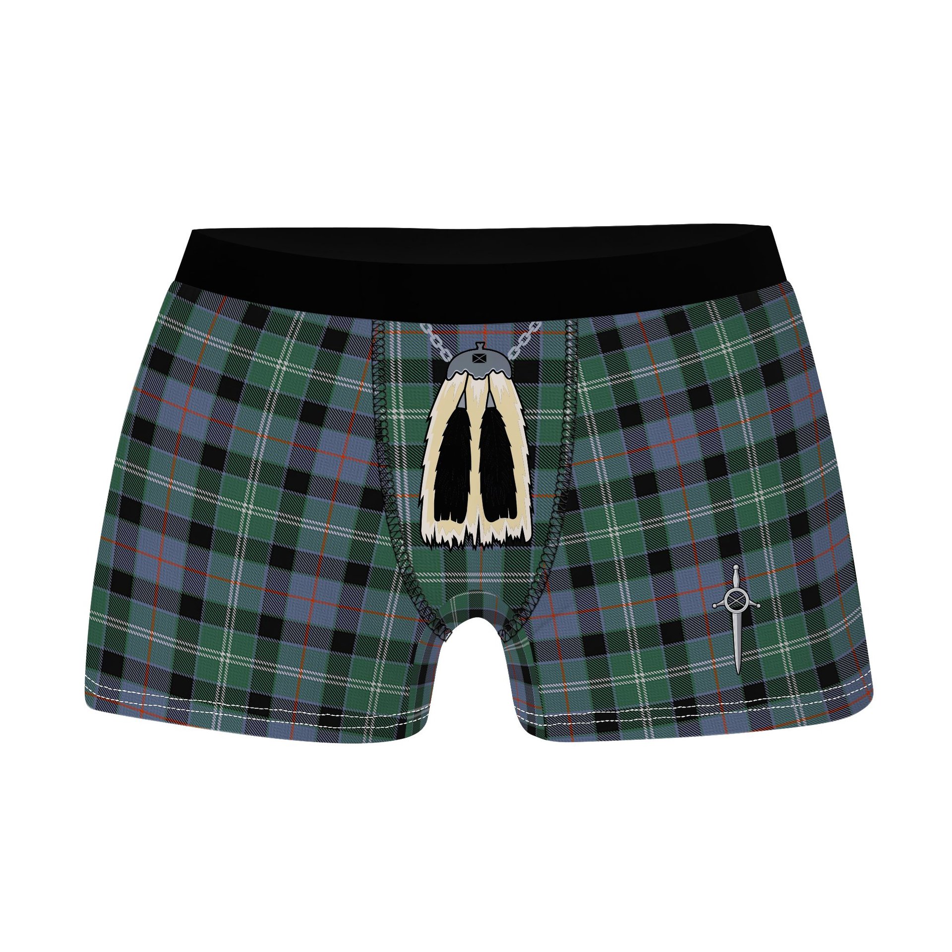 ScotsTee Shop Scottish MacFrog Clan Highland Kilt Sporran Tartan Boxer Briefs