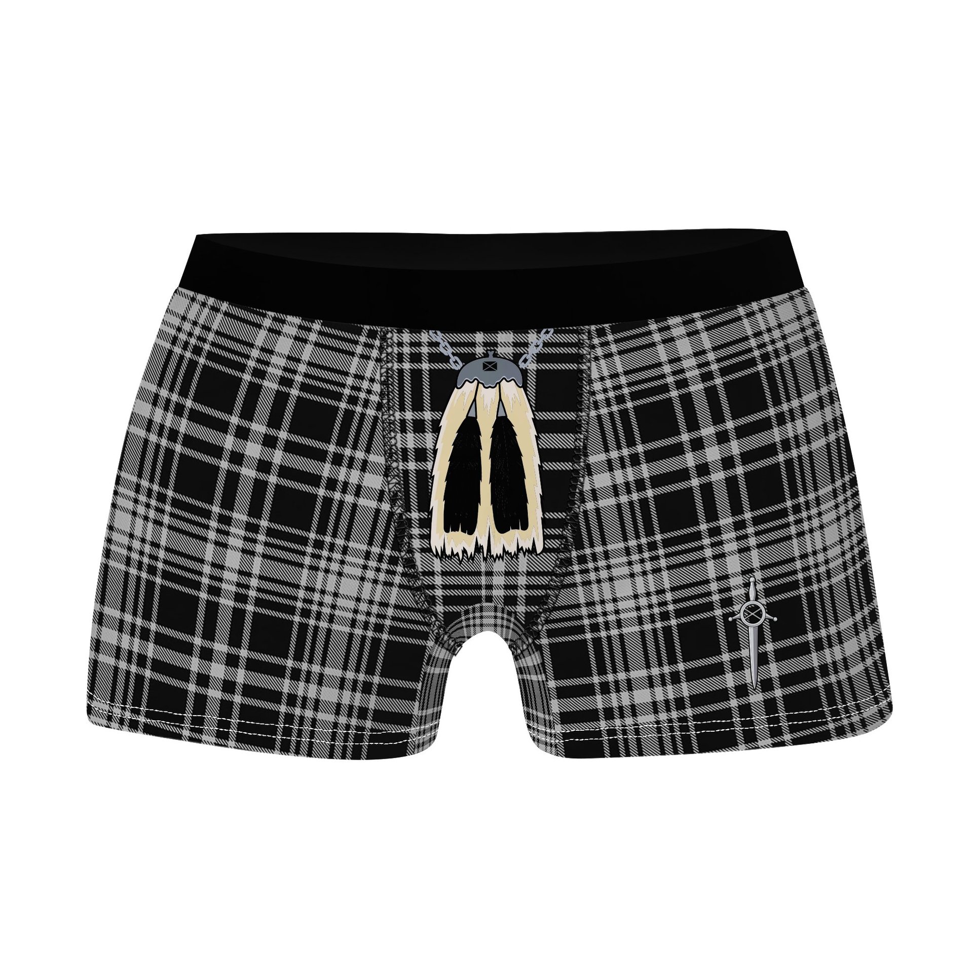 ScotsTee Shop Scottish MacLean Black and White Clan Highland Kilt Sporran Tartan Boxer Briefs