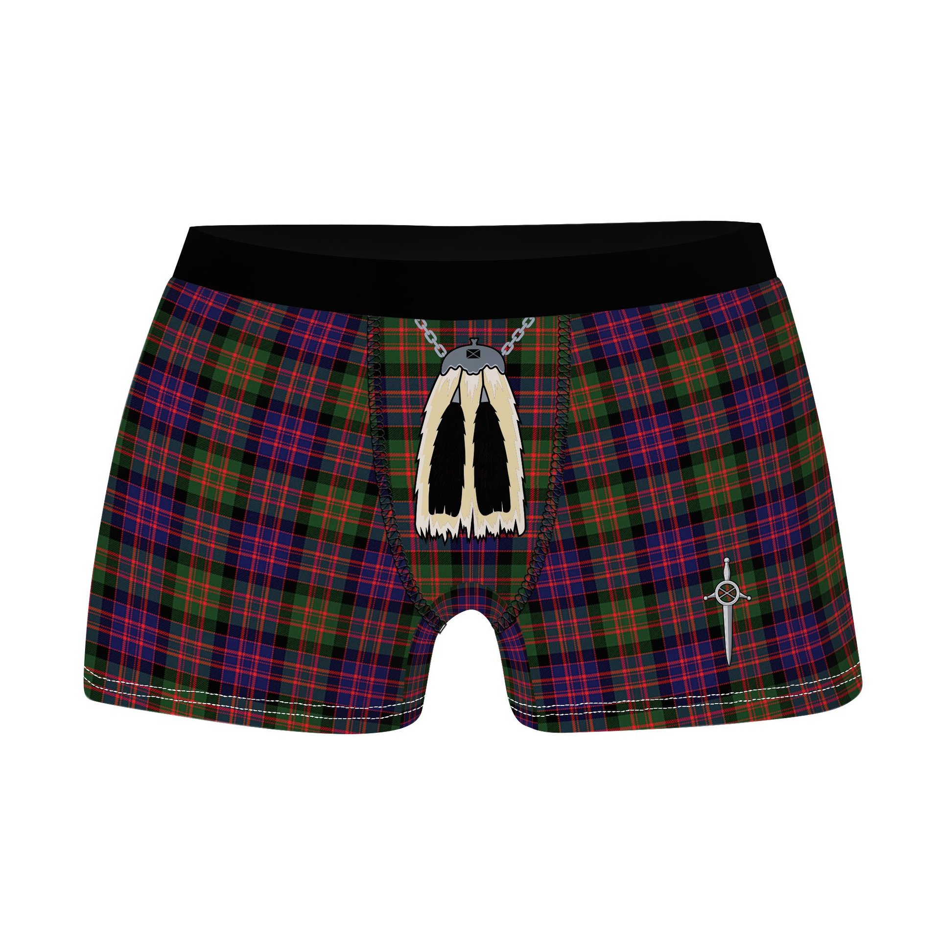 ScotsTee Shop Scottish MacDonald Modern Clan Highland Kilt Sporran Tartan Boxer Briefs