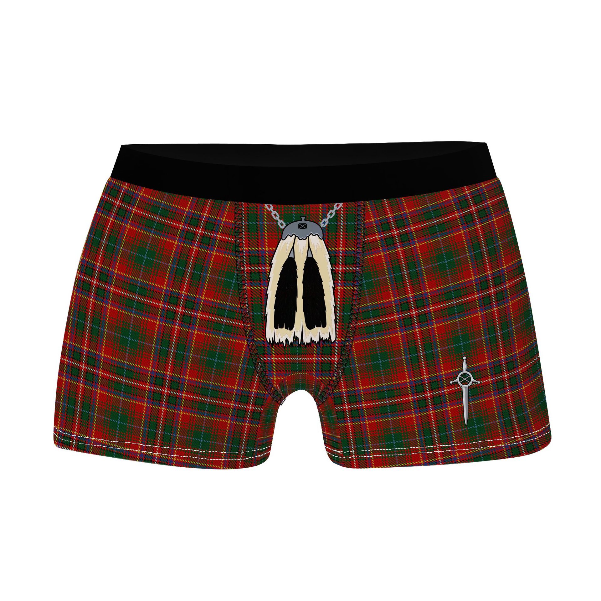 ScotsTee Shop Scottish MacInnes Hastie Clan Highland Kilt Sporran Tartan Boxer Briefs