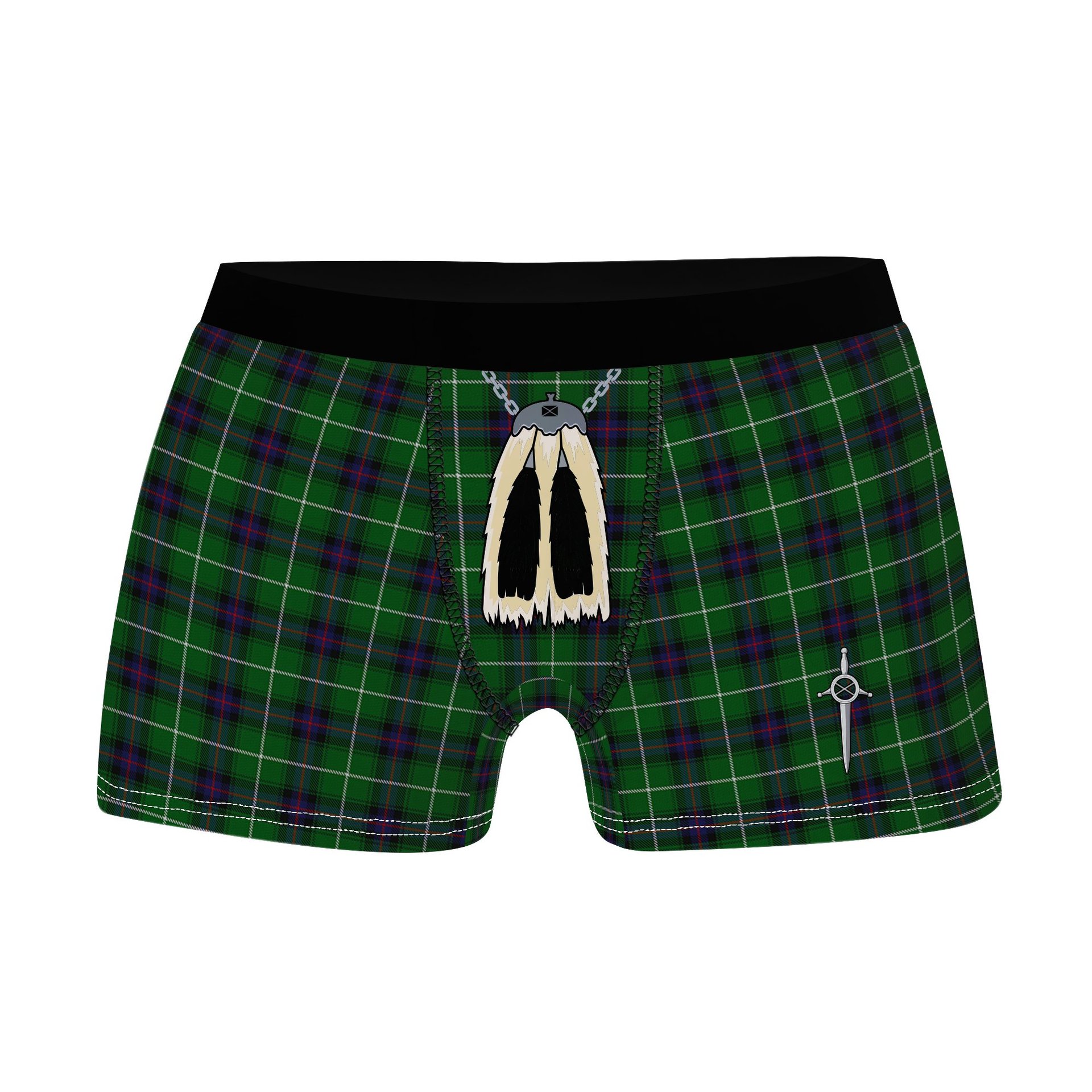 ScotsTee Shop Scottish MacDonald of The Isles Clan Highland Kilt Sporran Tartan Boxer Briefs