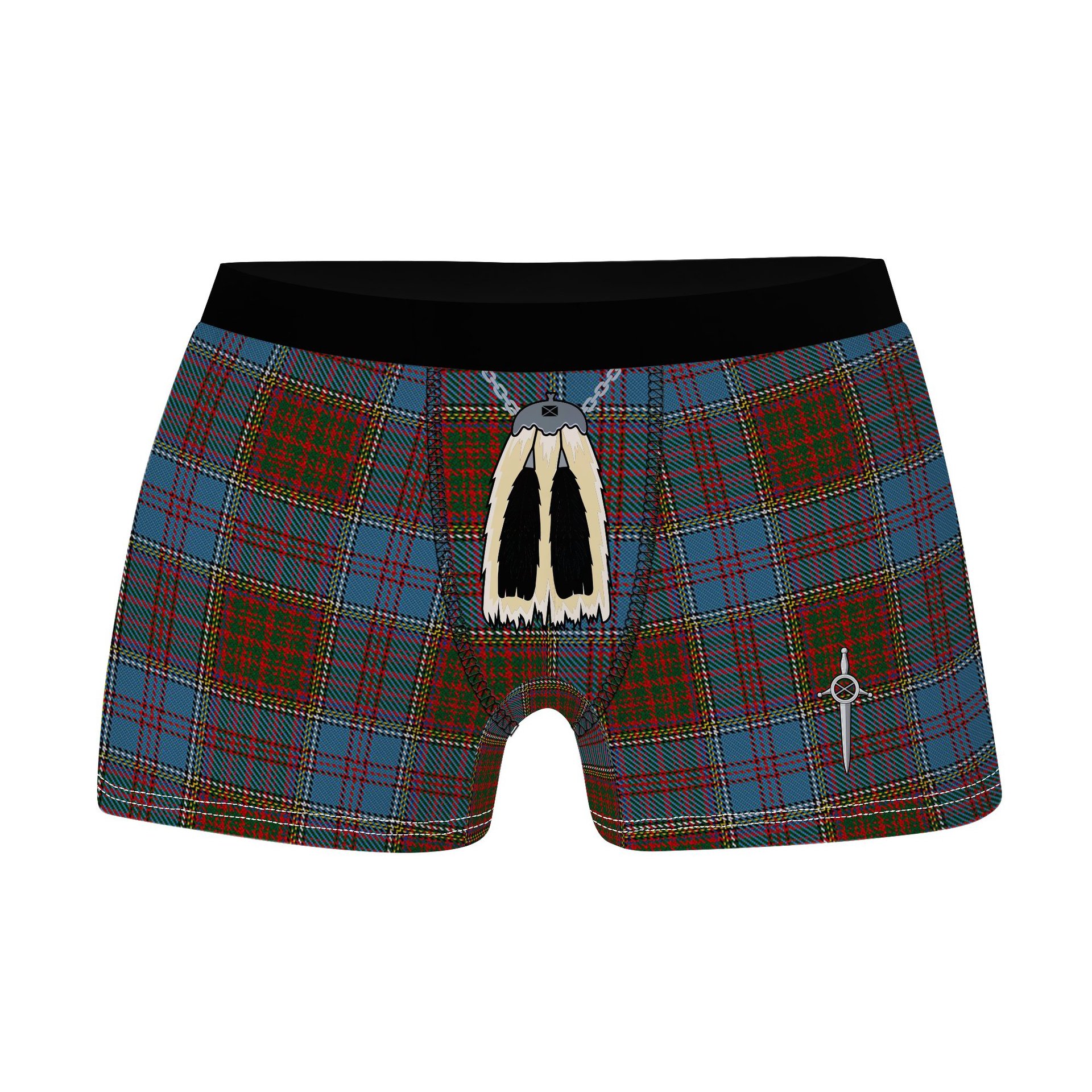 ScotsTee Shop Scottish MacGregor Hastie Clan Highland Kilt Sporran Tartan Boxer Briefs