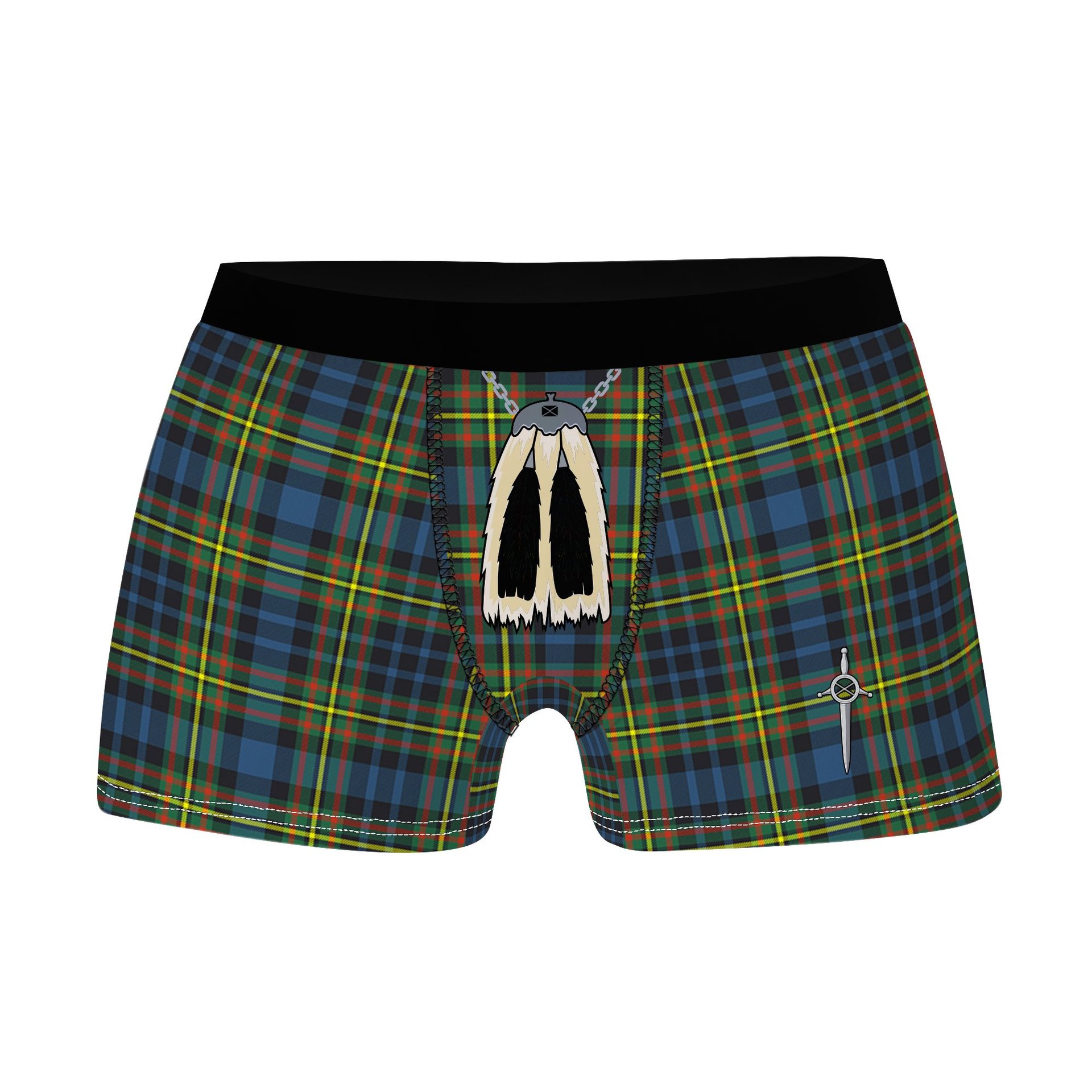 ScotsTee Shop Scottish MacLellan Ancient Clan Highland Kilt Sporran Tartan Boxer Briefs