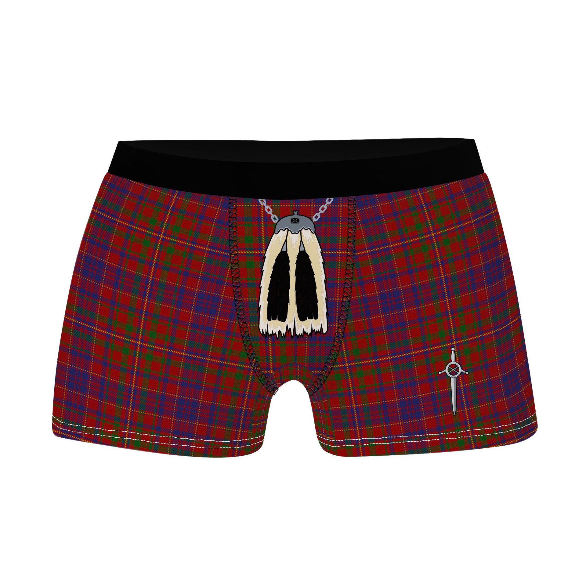 ScotsTee Shop Scottish MacLeod Red Clan Highland Kilt Sporran Tartan Boxer Briefs