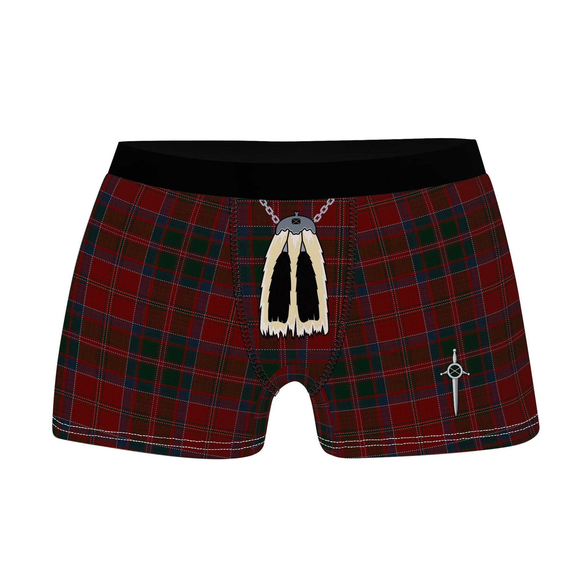 ScotsTee Shop Scottish MacDonald of Glencoe Clan Highland Kilt Sporran Tartan Boxer Briefs
