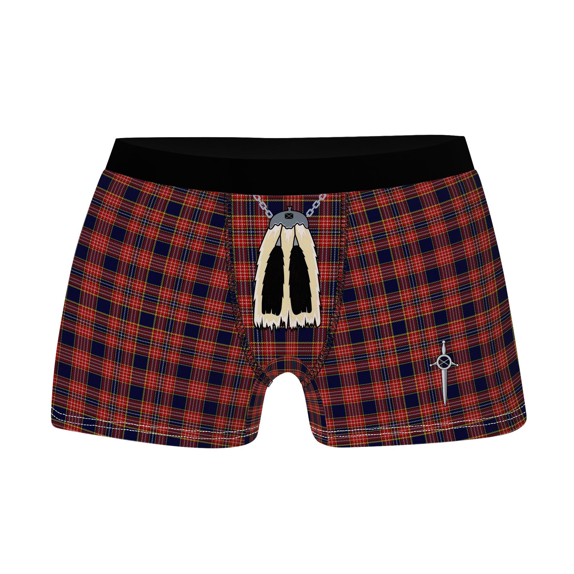 ScotsTee Shop Scottish Ogilvie (Ogilvy) Clan Highland Kilt Sporran Tartan Boxer Briefs