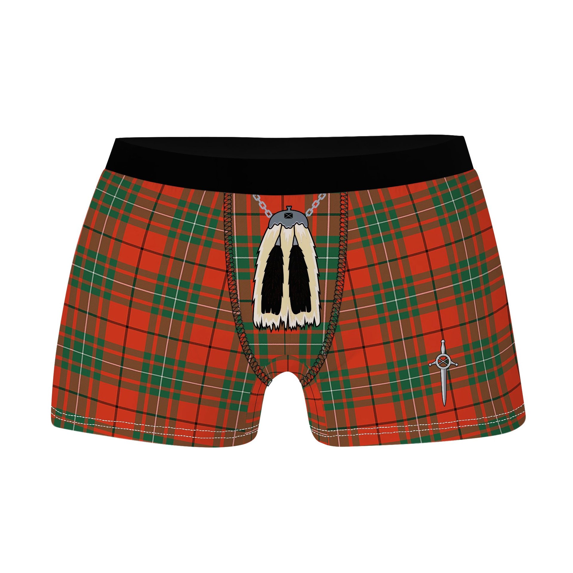 ScotsTee Shop Scottish MacAulay Ancient Clan Highland Kilt Sporran Tartan Boxer Briefs