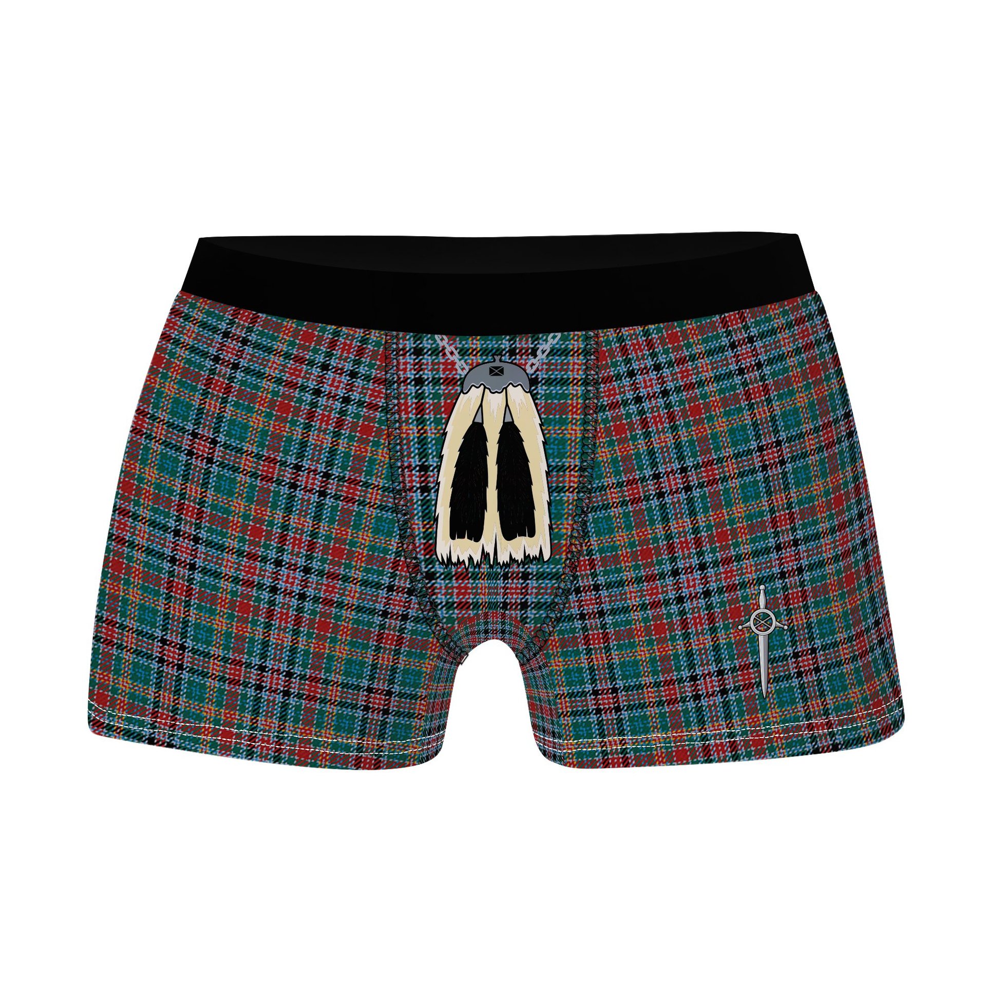ScotsTee Shop Scottish Russell Old Modern Clan Highland Kilt Sporran Tartan Boxer Briefs