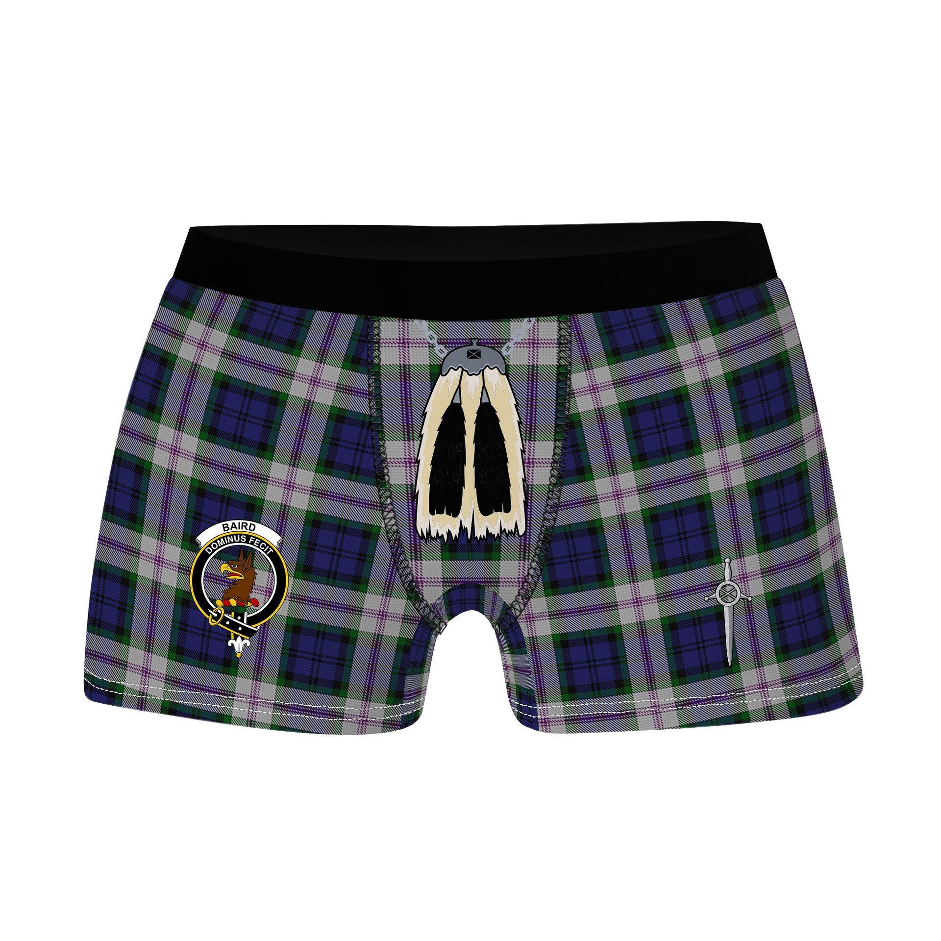 ScotsTee Shop Scottish Baird Dress Clan Crest Highland Kilt Sporran Tartan Boxer Briefs