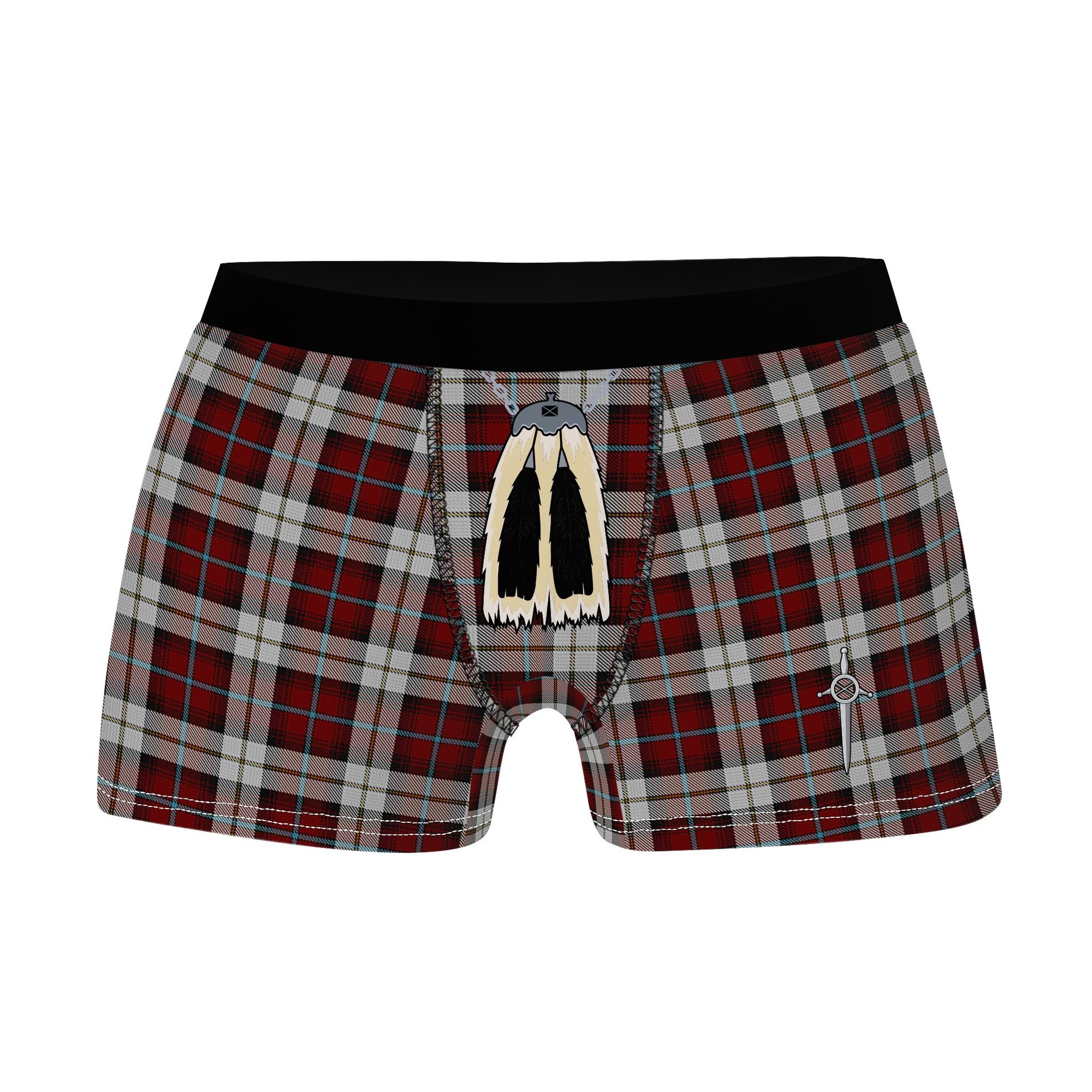 ScotsTee Shop Scottish McCandlish Arisaid Red Clan Highland Kilt Sporran Tartan Boxer Briefs