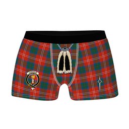 ScotsTee Shop Scottish Chisholm SC Clan Crest Highland Kilt Sporran Tartan Boxer Briefs